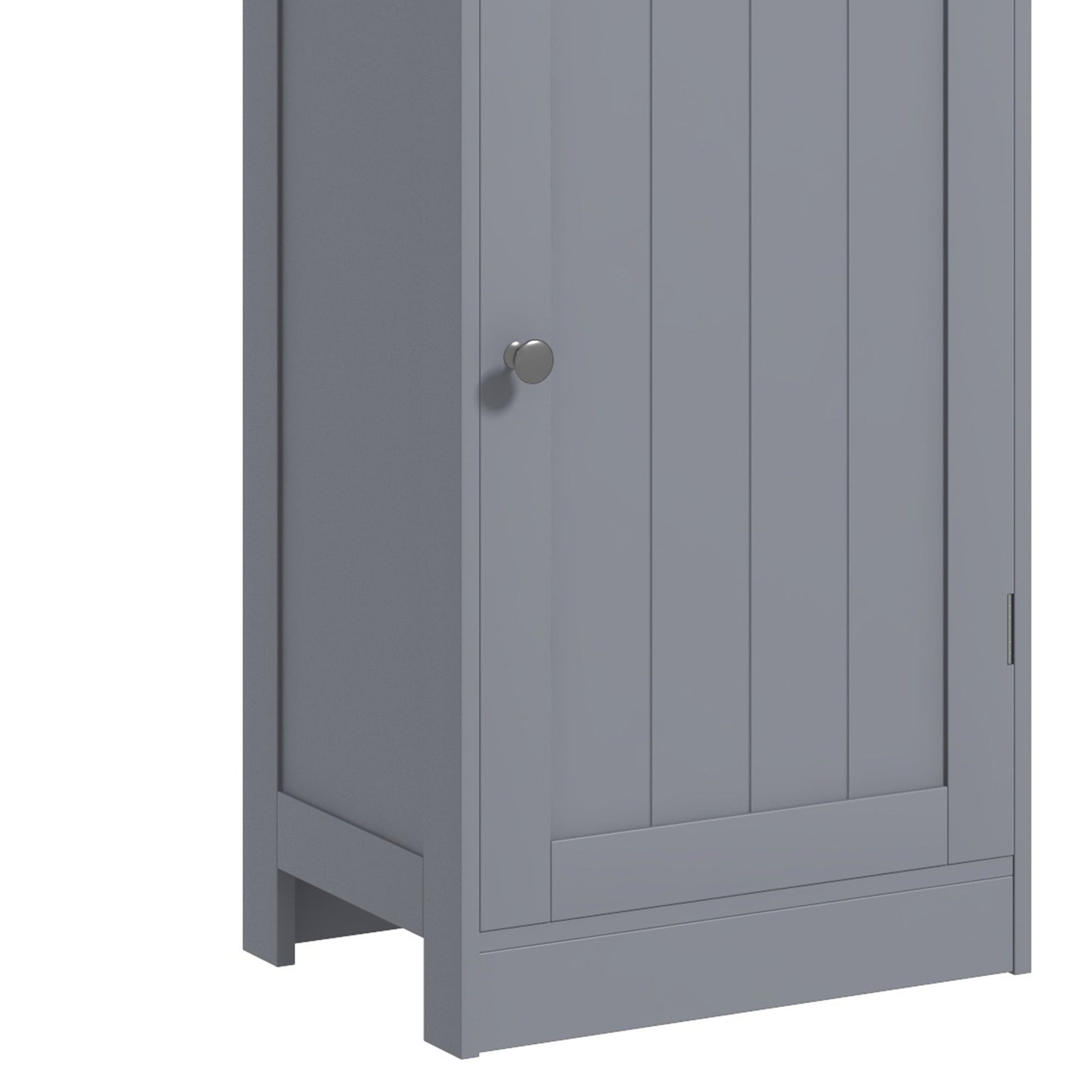 kleankin Bathroom Storage Cabinet with 3-tier Shelf Drawer Door, Floor Cabinet Free Standing Tall Slim Side Organizer Shelves, Grey