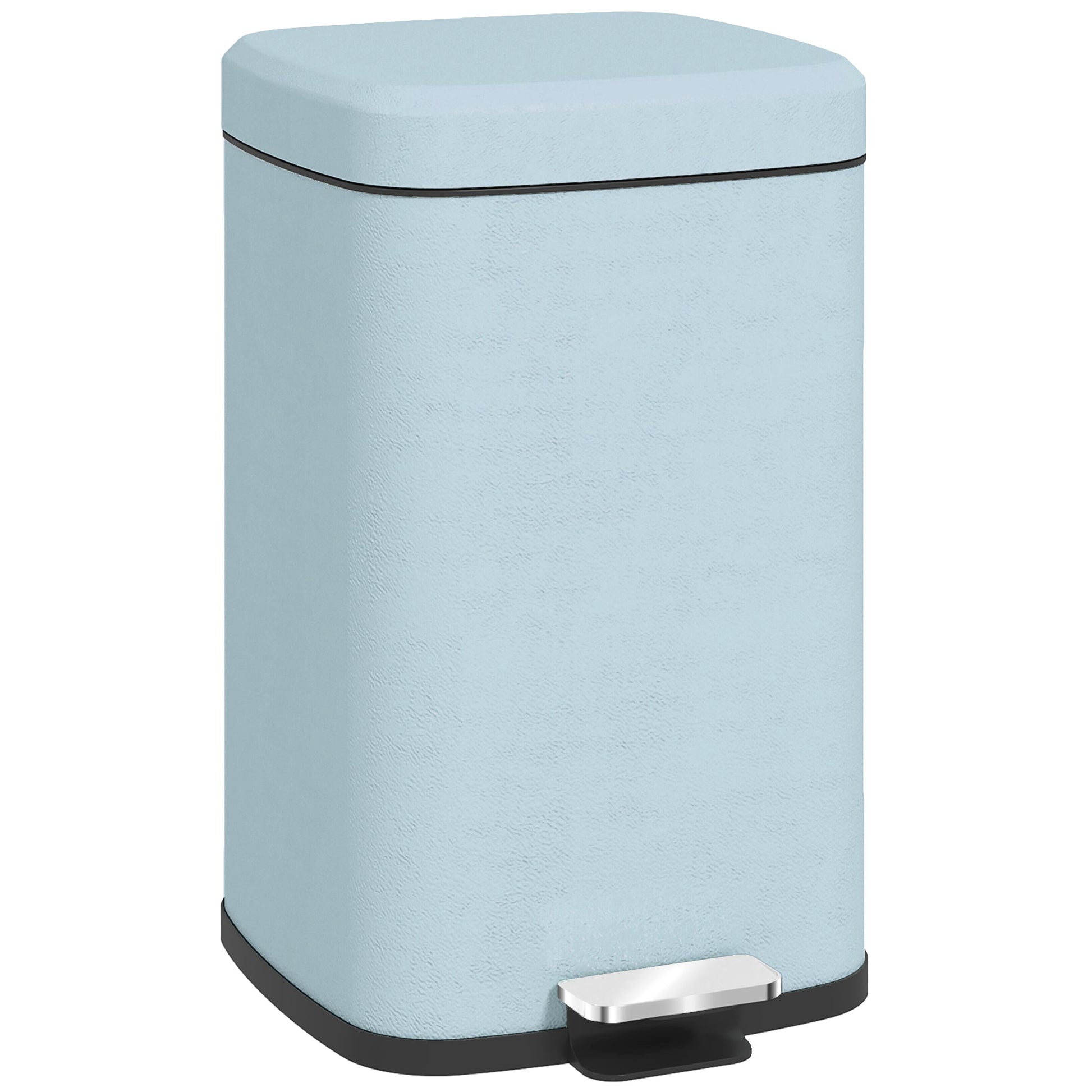 HOMCOM 20 Litre Pedal Bin, Fingerprint Proof Kitchen Bin with Soft-close Lid, Metal Rubbish Bin with Foot Pedal and Removable Inner Bucket, Light Green