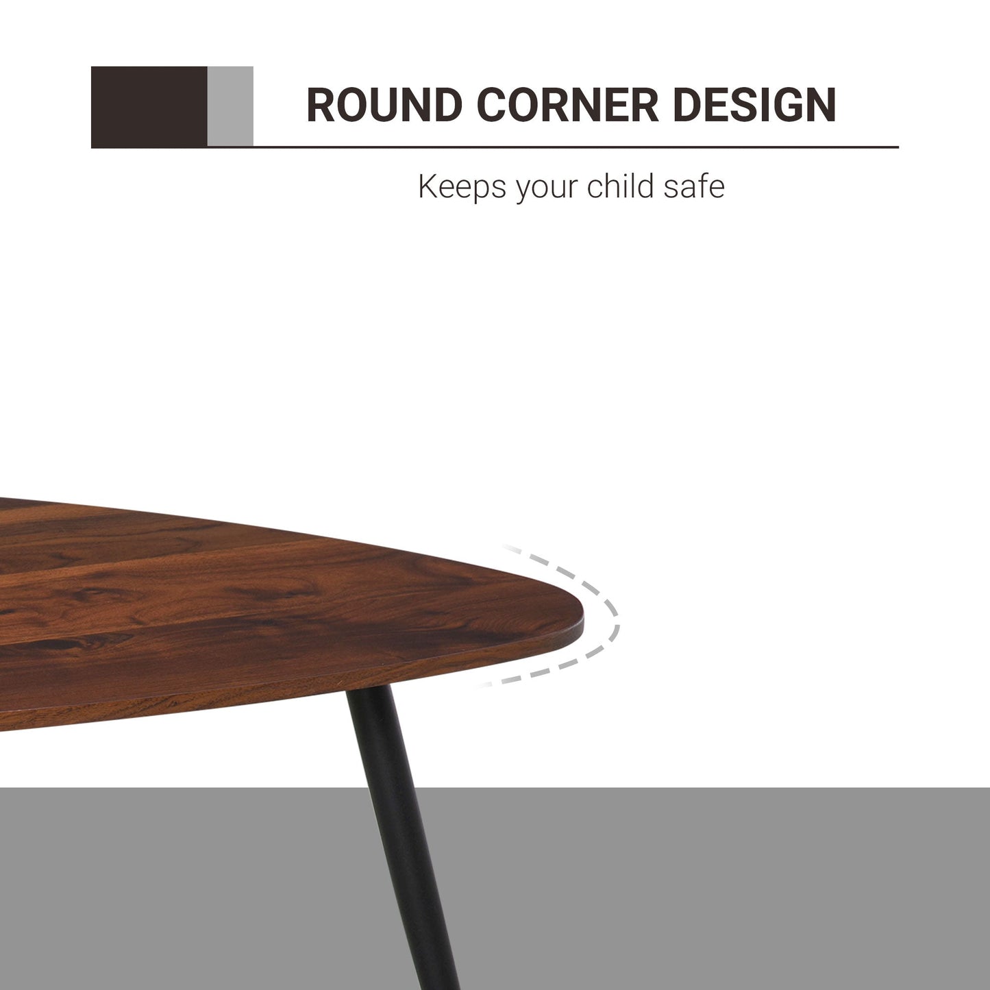 HOMCOM Coffee Table Set of 2, Nesting Coffee End Tables with Modern Decor, Side Table Triangle Occasional Stand Tea Table for Living Room Home and Office, Walnut