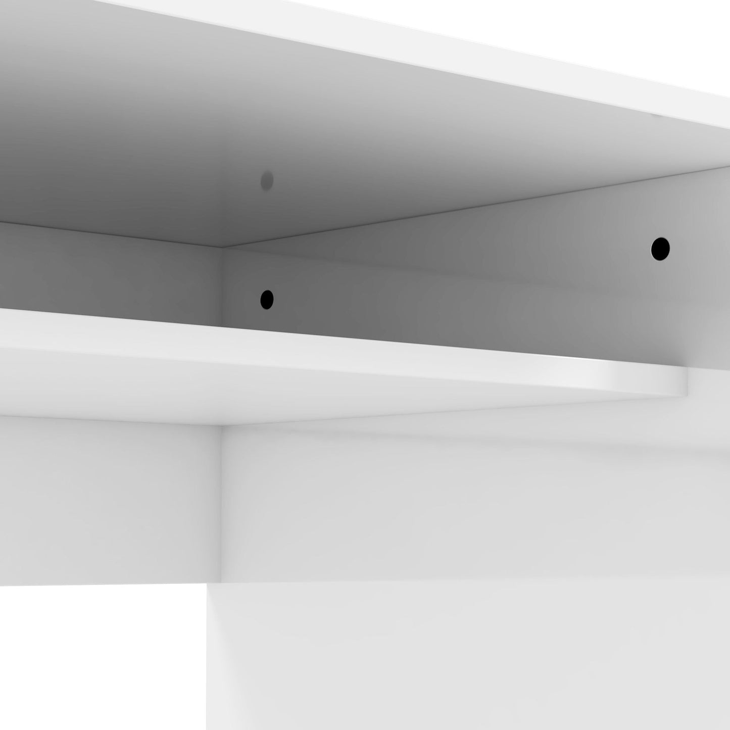 HOMCOM Modern Computer Desk, Home Office Table, Small Writing Desk with Storage Shelf, 90 x 50cm, High Gloss White