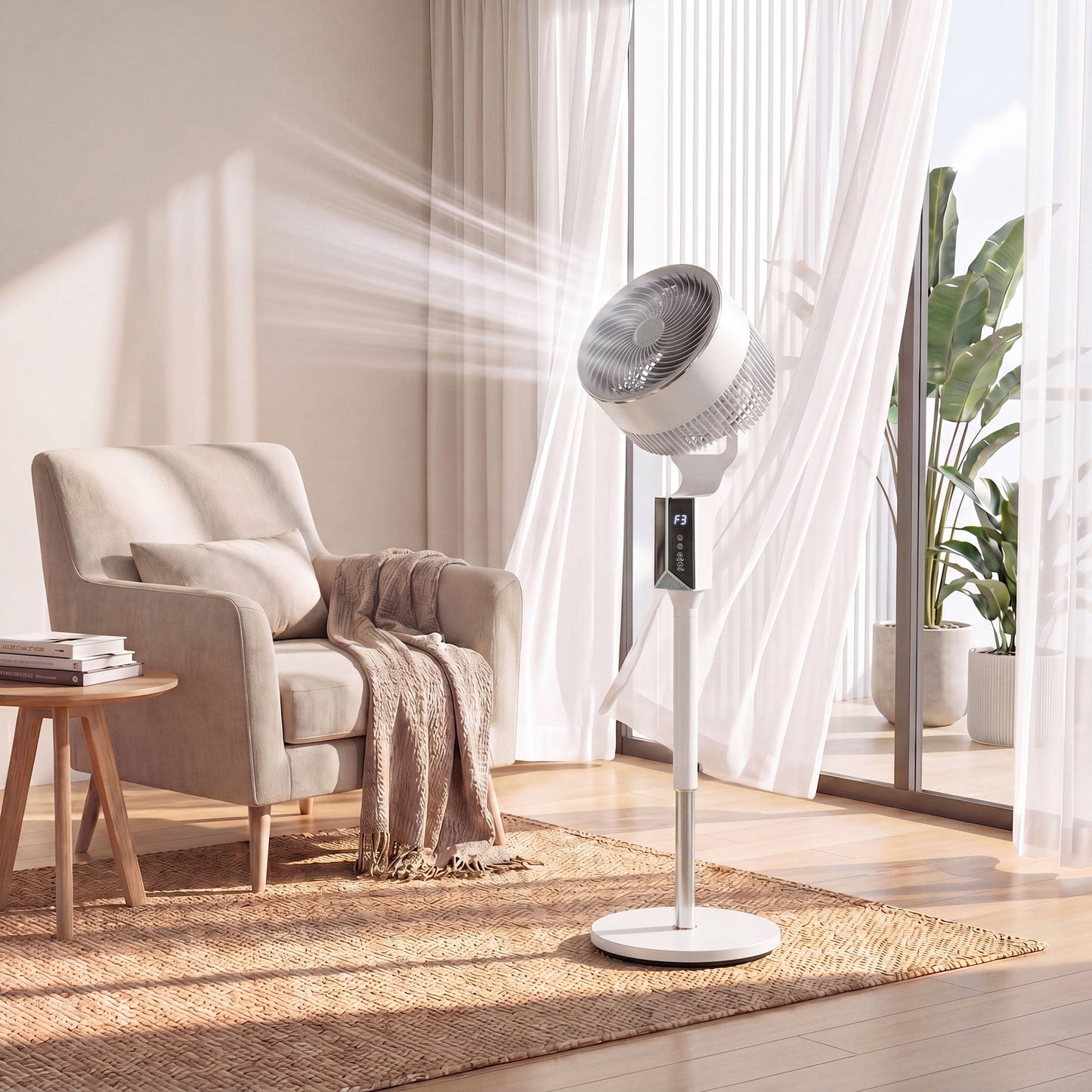 20 dB Silent Standing Fan for Bedroom, 46" Pedestal Fan with 65° Oscillating, 85° Vertical Tilt, 8 Speeds, Remote Control, 12H Timer, Adjustable Height, White