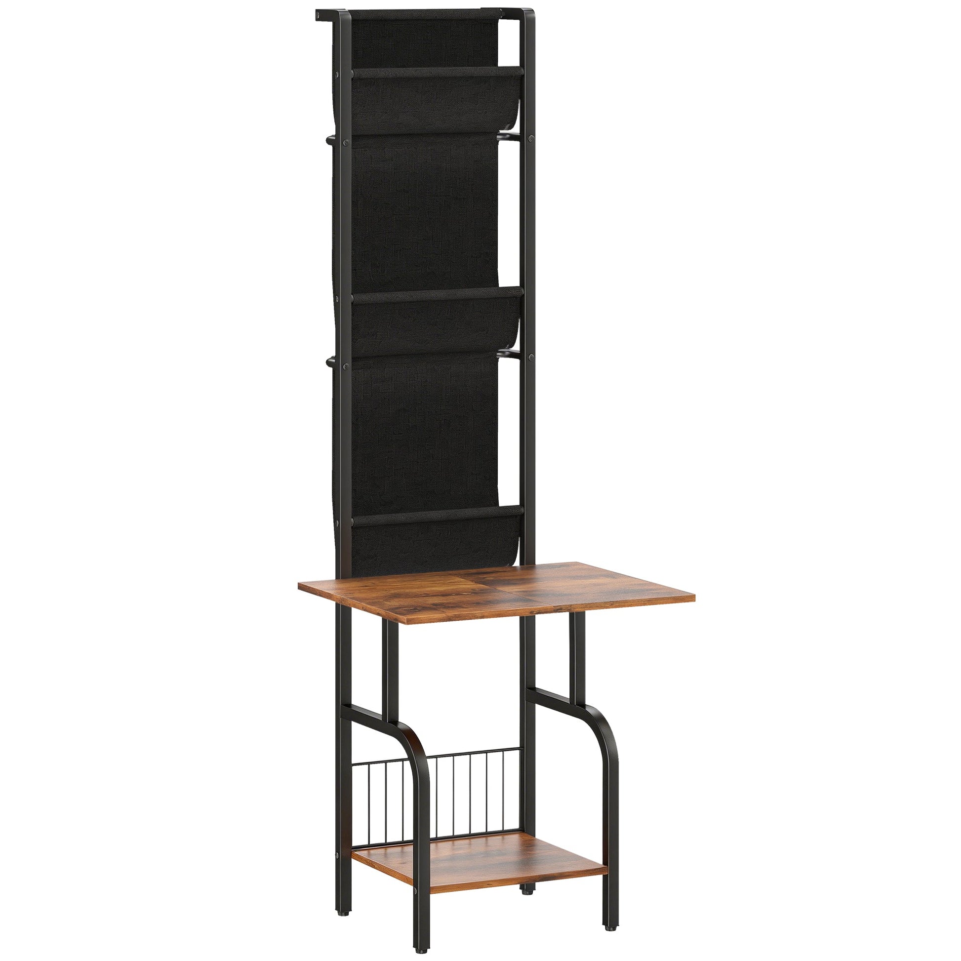 Vinyl Record Storage with Player Stand, Turntable Stand and Display Shelf, CD Storage Unit for Up to 40 CDs, Record Player Table for Living Room or Bedroom, Rustic Brown and Black
