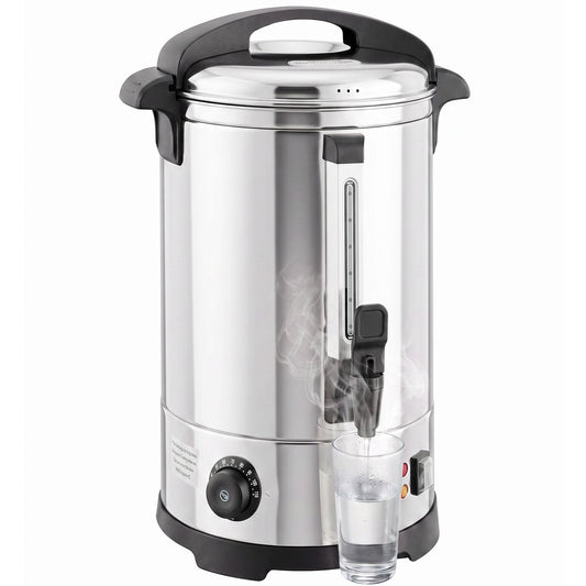 13L Catering Urn, 2500W Hot Water Boiler Dispenser with Thermostat, Stainless Steel Tea Urn Kettle with Keep Warm Function, Adjustable Temperature and Easy Pour Tap for Home Office Parties