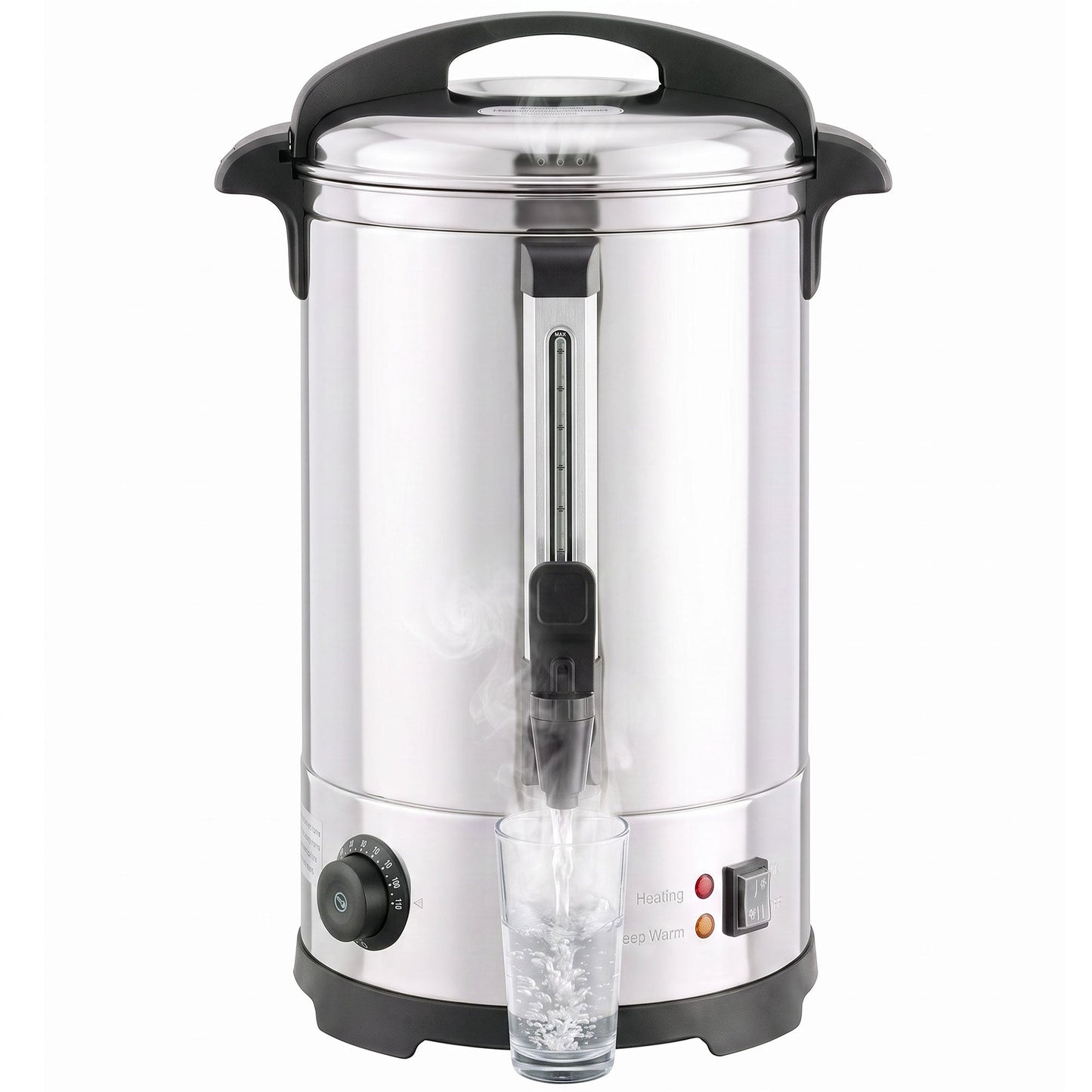 13L Catering Urn, 2500W Hot Water Boiler Dispenser with Thermostat, Stainless Steel Tea Urn Kettle with Keep Warm Function, Adjustable Temperature and Easy Pour Tap for Home Office Parties