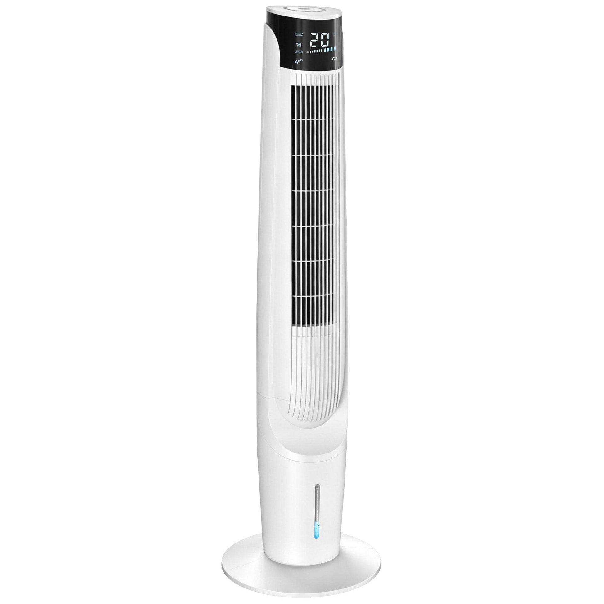 Air Cooler, Oscillating Ice Cooling Fan with 3 Speeds, 4 Modes, 12 Hour Timer, LED Display and Remote Control for Bedroom, Office, Living Room, White