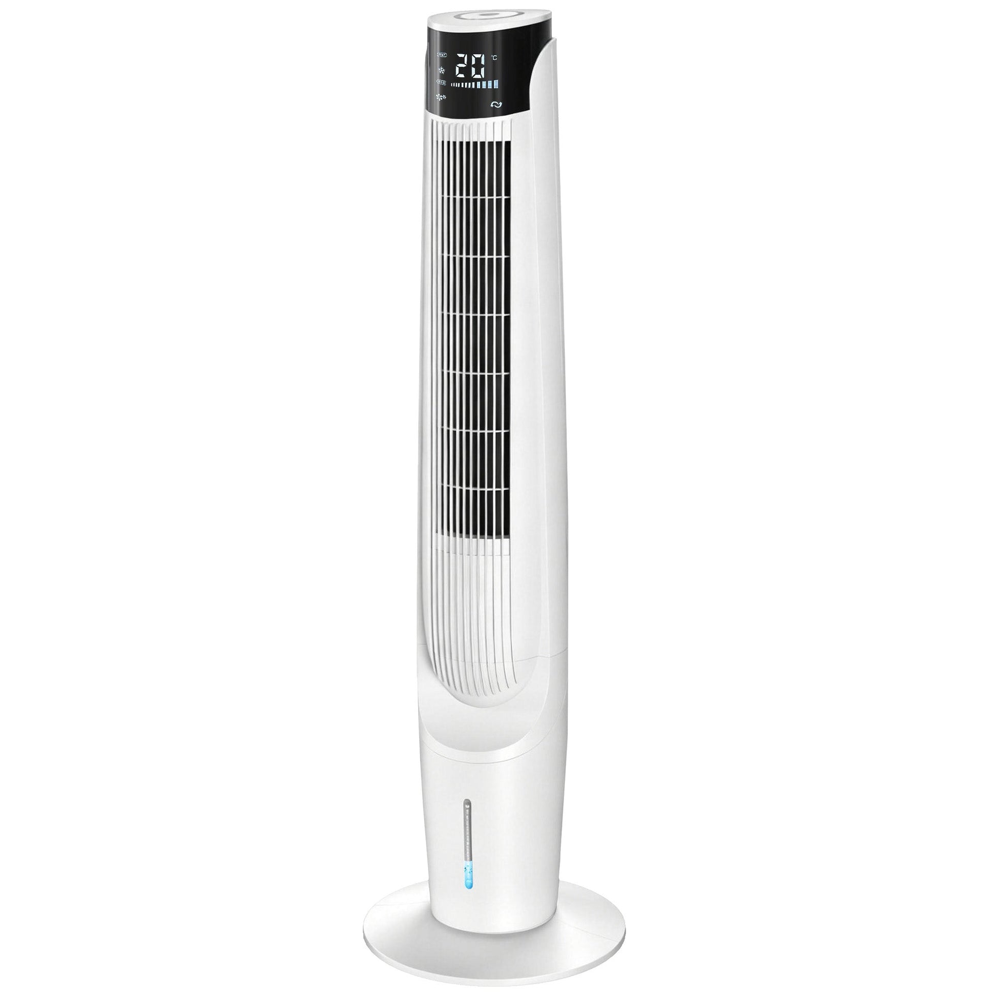 Air Cooler, Oscillating Ice Cooling Fan with 3 Speeds, 4 Modes, 12 Hour Timer, LED Display and Remote Control for Bedroom, Office, Living Room, White