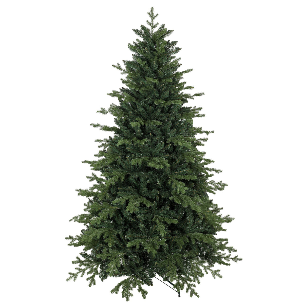 7ft Artificial Christmas Tree with 2080 Realistic Tips, Hinged Xmas Tree with Wide Shape, Foldable Metal Base for Home Office Holiday Decoration, Green