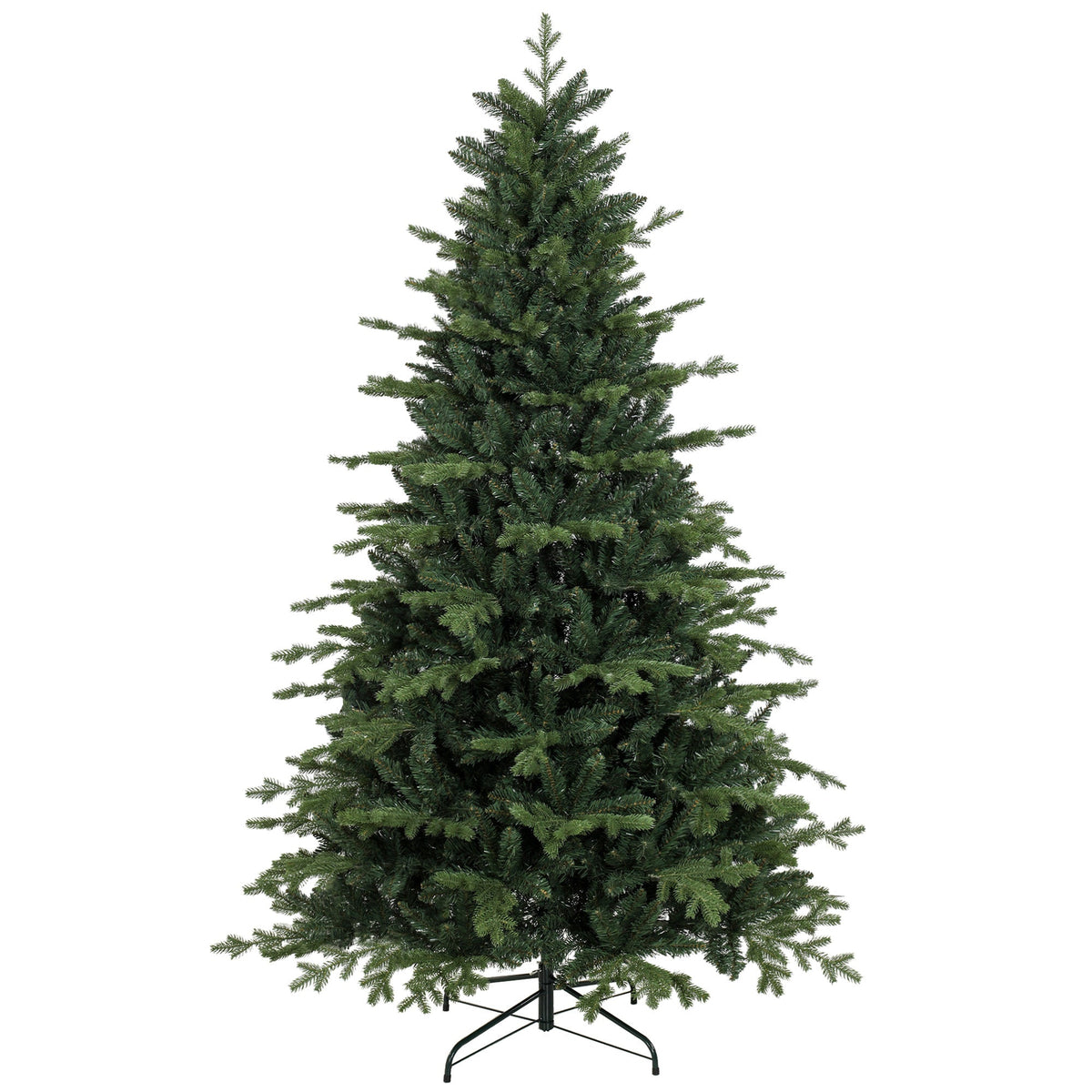 7ft Artificial Christmas Tree with 2080 Realistic Tips, Hinged Xmas Tree with Wide Shape, Foldable Metal Base for Home Office Holiday Decoration, Green