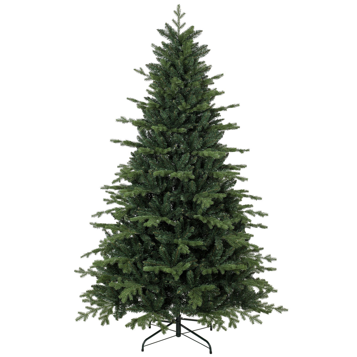 7ft Artificial Christmas Tree with 2080 Realistic Tips, Hinged Xmas Tree with Wide Shape, Foldable Metal Base for Home Office Holiday Decoration, Green