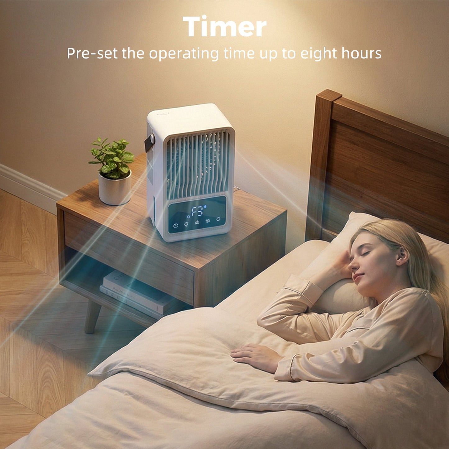 23.2 cm Desk Fan with Humidifier, 3-Speed Table Fan with 550ml Water Tank, Small Fan with RGB Light for Bedroom, Home Office, Black