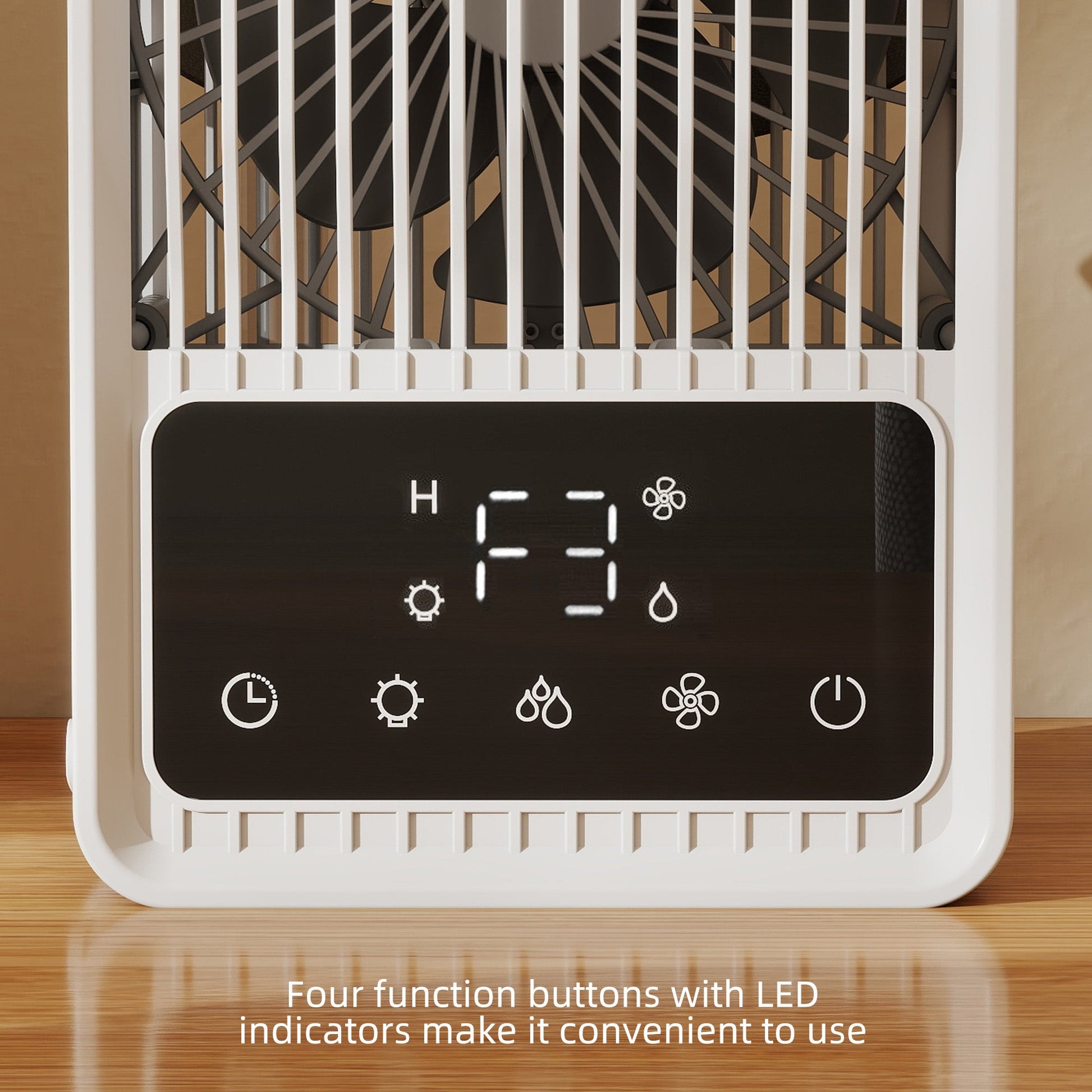 23.2 cm Desk Fan with Humidifier, 3-Speed Table Fan with 550ml Water Tank, Small Fan with RGB Light for Bedroom, Home Office, Black