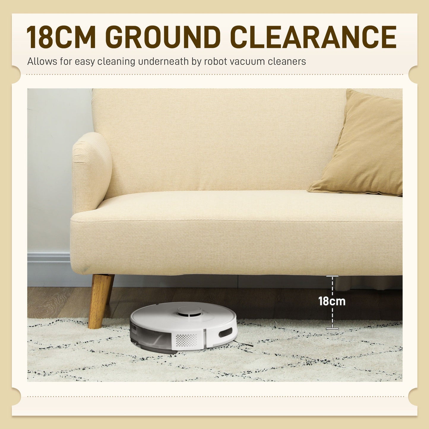 HOMCOM 2 Seater Sofa, Small Sofa Couch with 21cm Thick Padding and Wood Legs, Modern Velvet Feel Fabric Loveseat for Living Room, Bedroom, Home Office, Cream White