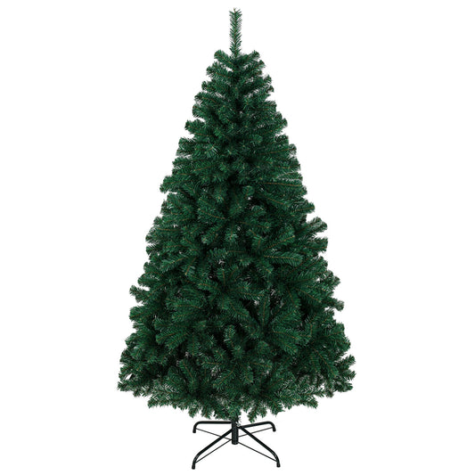 6ft/180cm Artificial Christmas Tree, Fir Hinged Xmas Tree with 700 Branch Tips, Foldable Steel Stand, Easy Assembly for Home Office Holiday Decoration, Green