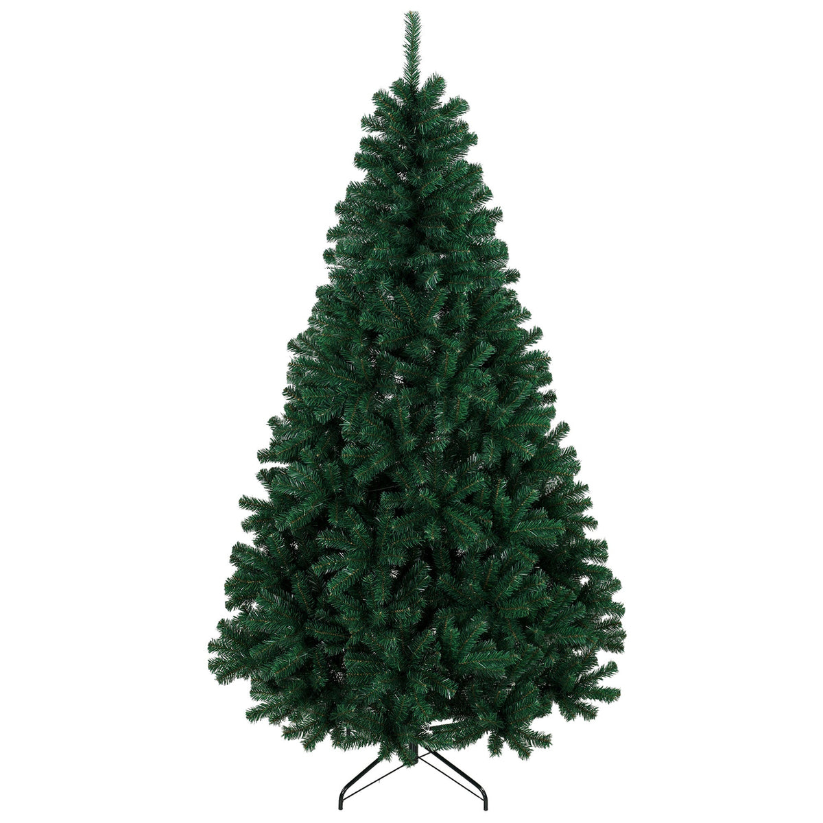 7ft/210cm Artificial Christmas Tree, Fir Hinged Xmas Tree with 1100 Branch Tips, Foldable Steel Stand, Easy Assembly for Home Office Holiday Decoration, Green