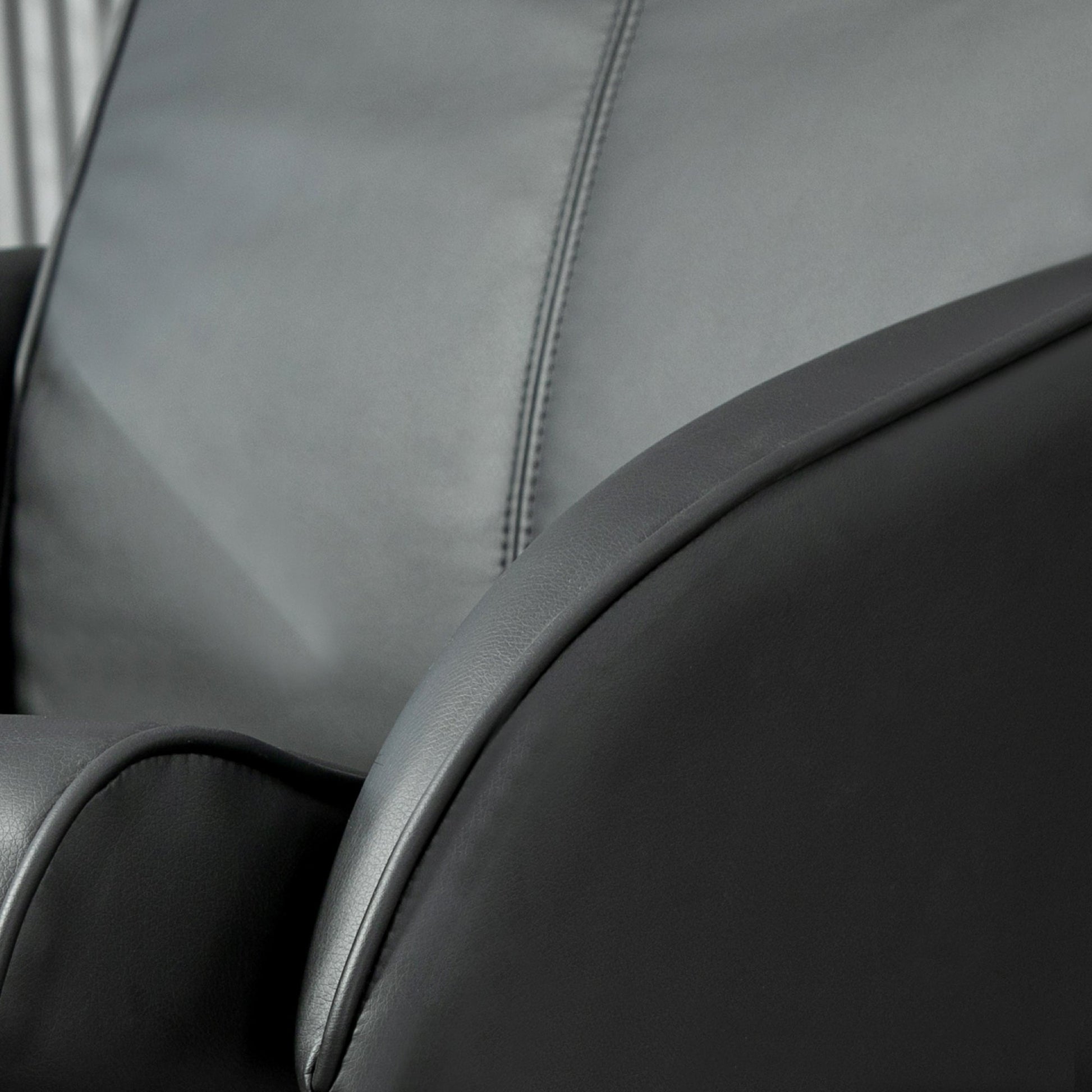 HOMCOM Recliner Chair and Footstool, Swivel PU Leather Upholstered Armchair with Footstool and Adjustable Backrest for Living Room, Bedroom, Black
