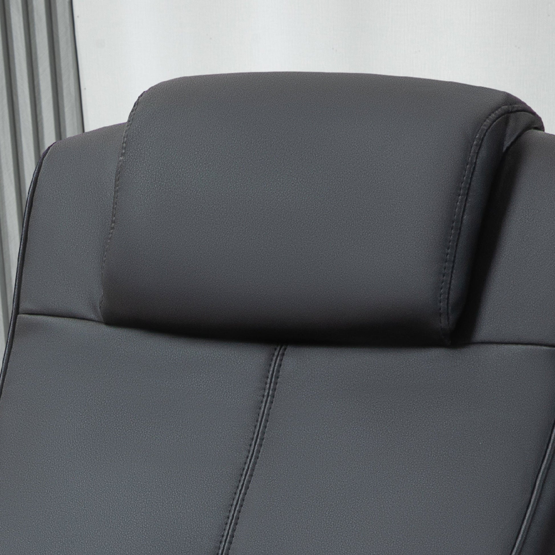HOMCOM Recliner Chair and Footstool, Swivel PU Leather Upholstered Armchair with Footstool and Adjustable Backrest for Living Room, Bedroom, Black