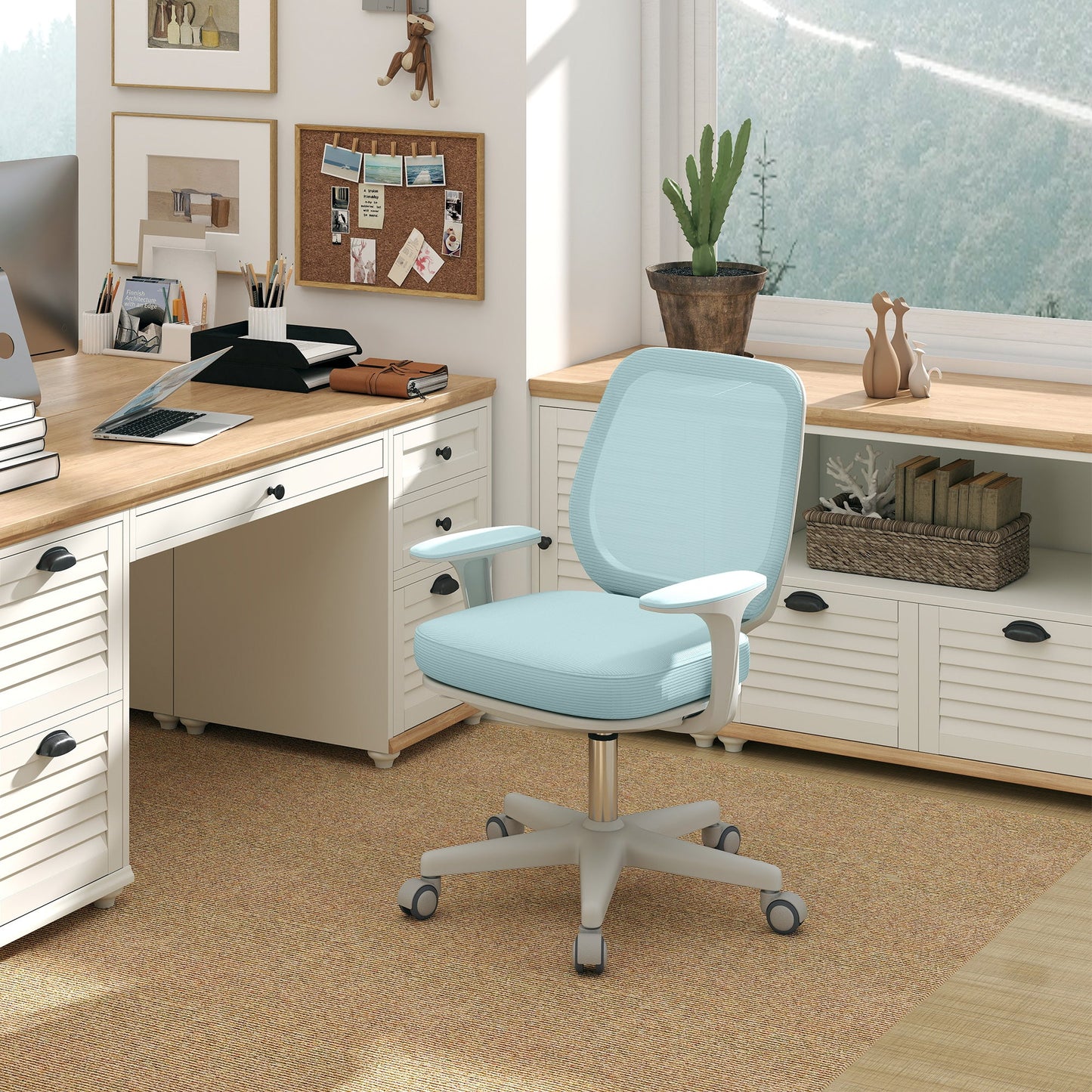 Office Chair, Breathable Mesh Swivel Desk Chair with Adjustable Height for Home Office, Study, Light Green