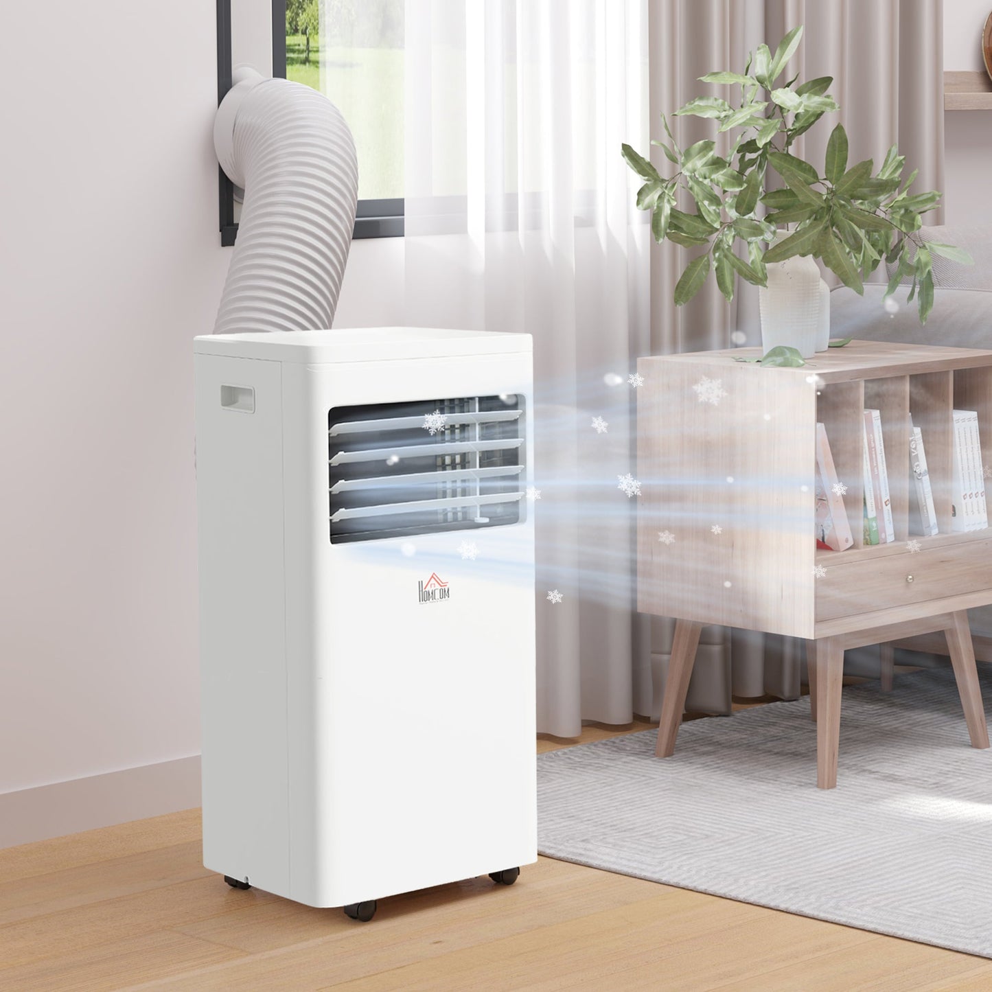 Portable Air Conditioner 9000 BTU, 4-in-1 Cooling, Dehumidifier, Fan, Sleep Mode, Air Conditioning Unit with Digital Display & Remote Control, 24H Timer, Window Venting Kit, for Room up to 28㎡