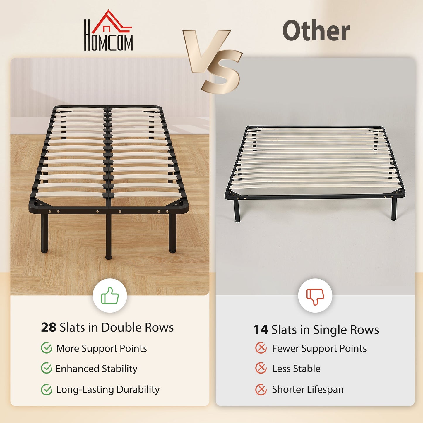 3ft Single Bed Frame, Metal Platform Bed Frame with 2 x 14 Wood Slats, No Box Spring Needed, Underbed Storage, Easy to Assemble, Black