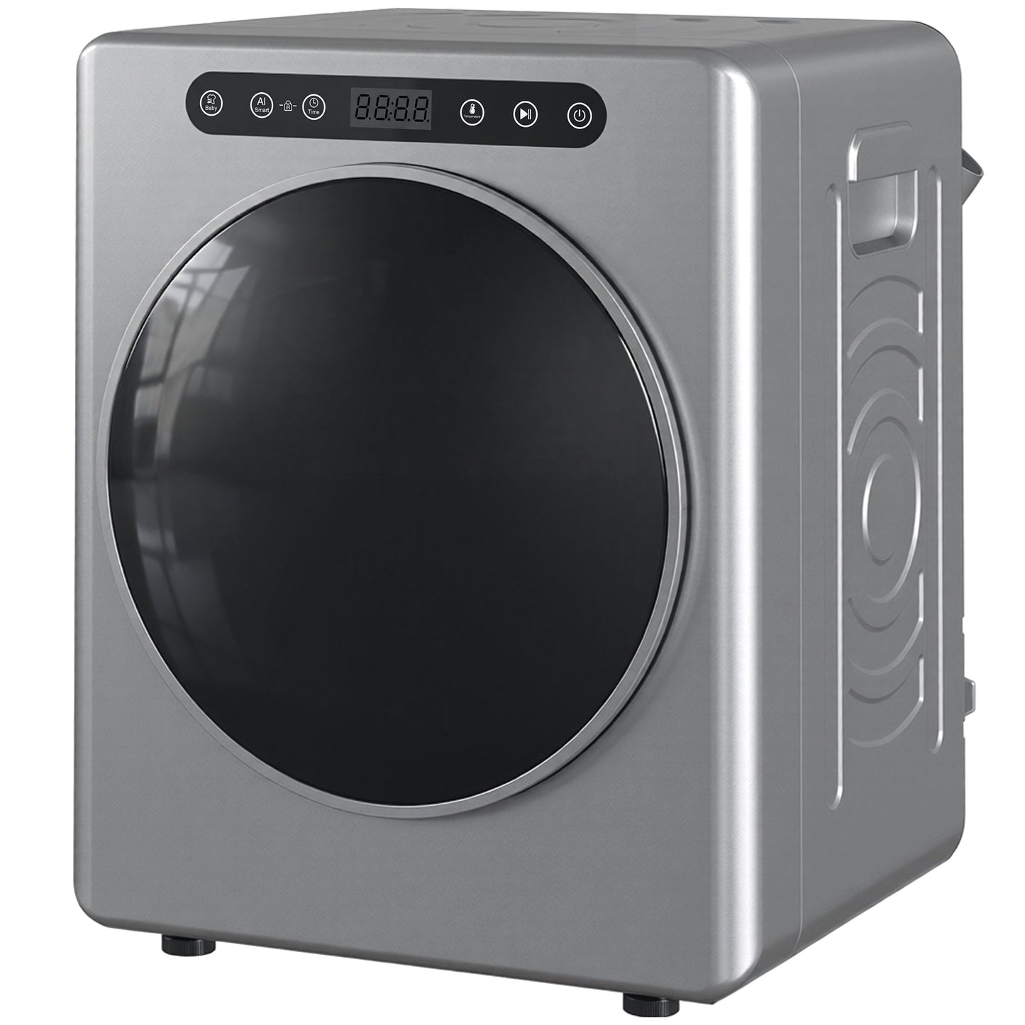 5kg Vented Tumble Dryer, 1000W Compact Freestanding Front Tumble Dryer with Stainless Steel Tub, Timer, 6 Heat Settings, Small Portable Clothes Drying Machine, Silver Tone