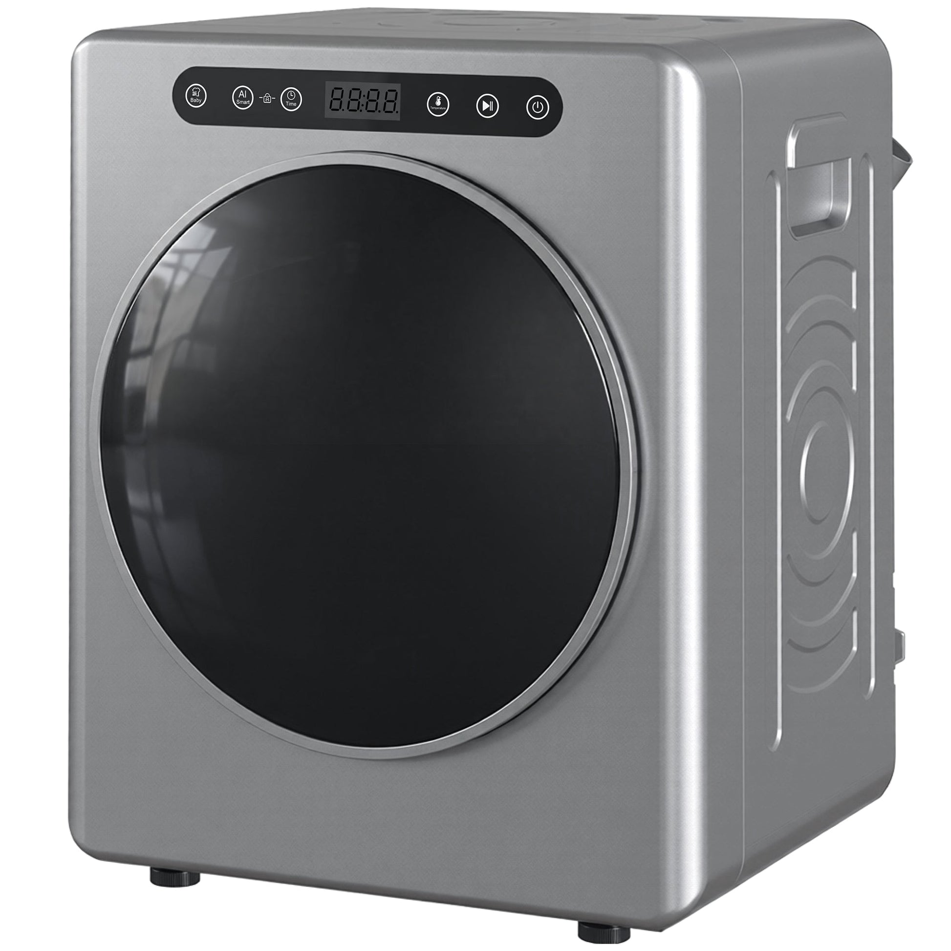 5kg Vented Tumble Dryer, 1000W Compact Freestanding Front Tumble Dryer with Stainless Steel Tub, Timer, 6 Heat Settings, Small Portable Clothes Drying Machine, Silver Tone