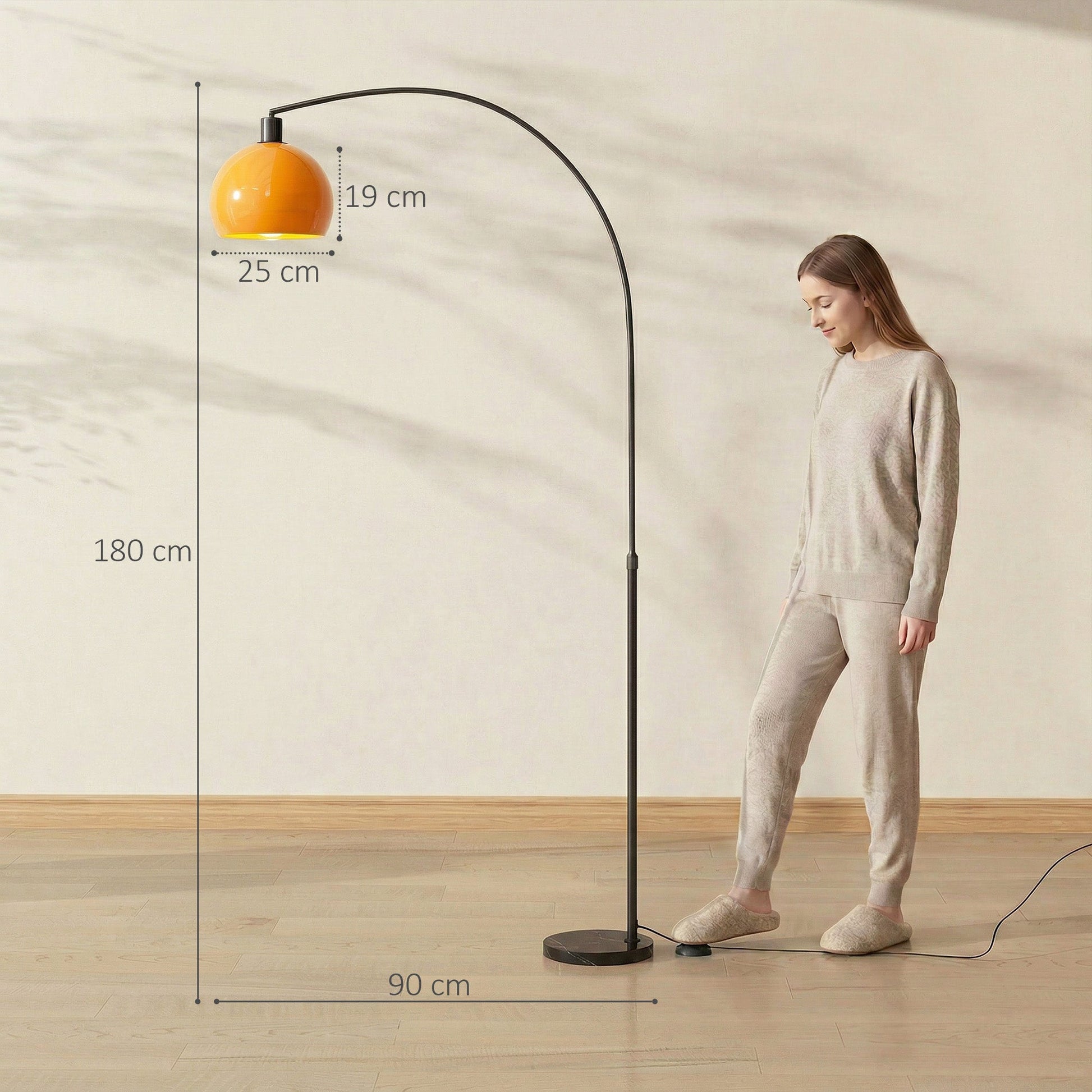 Floor Lamp for Living Room, Modern Standing Lamp with Shade & Foot Switch, Minimalist Tall Pole Lampshade for Bedroom, Office, Black