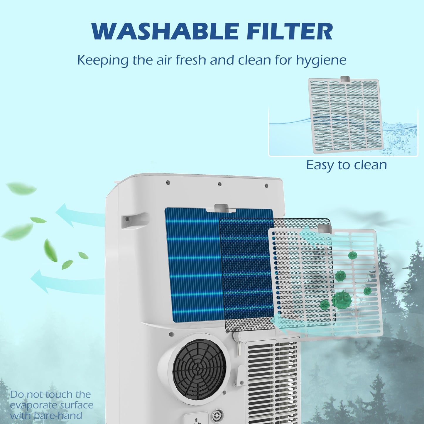 HOMCOM 14000 BTU Portable Air Conditioner, Smart Home WiFi Compatible, 4 in 1 Dehumidifier Cooler Fan, with Sleep Mode, Remote, 24H Timer, Window Venting Kit, A Energy Efficiency, 35m², White