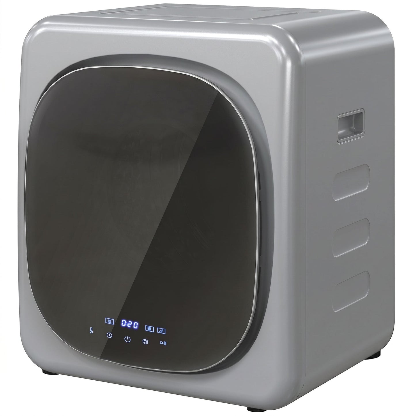 Vented Tumble Dryer, 4kg Wet Laundry/2.5kg Dry Capacity, 800W Compact Tumble Dryer with Smart Mode, Stainless Steel Drum, Freestanding Stackable Clothes Drying Machine, Silver Tone