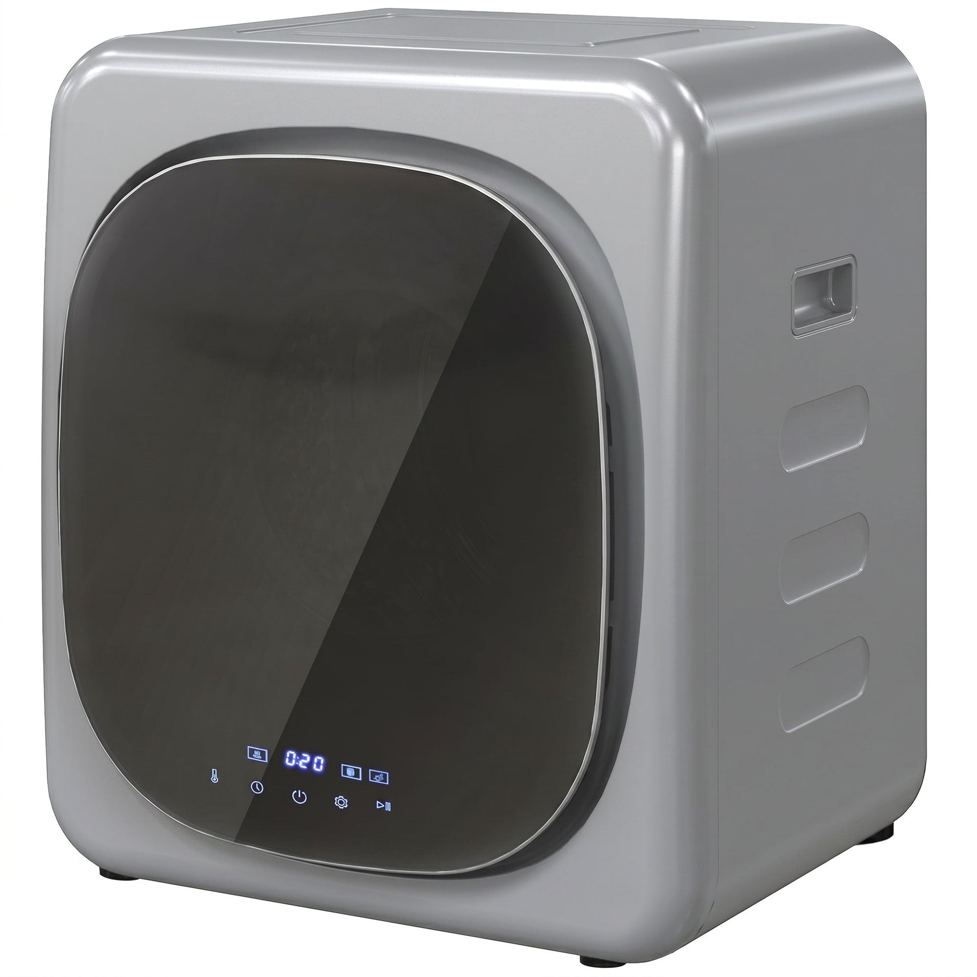 Vented Tumble Dryer, 4kg Wet Laundry/2.5kg Dry Capacity, 800W Compact Tumble Dryer with Smart Mode, Stainless Steel Drum, Freestanding Stackable Clothes Drying Machine, Silver Tone