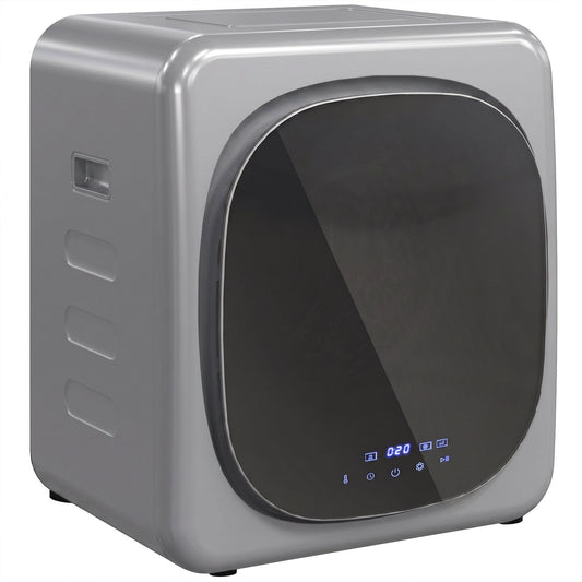 Vented Tumble Dryer, 4kg Wet Laundry/2.5kg Dry Capacity, 800W Compact Tumble Dryer with Smart Mode, Stainless Steel Drum, Freestanding Stackable Clothes Drying Machine, Silver Tone