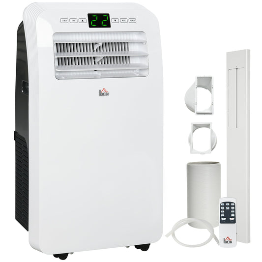 HOMCOM 12000 BTU Portable Air Conditioner, 3-in-1 Air Conditioning Unit, Dehumidifier, Cooling Fan with Remote Control, Digital Display, 3 Speeds, 24H Timer On/Off, Window Venting Kit, 28m²