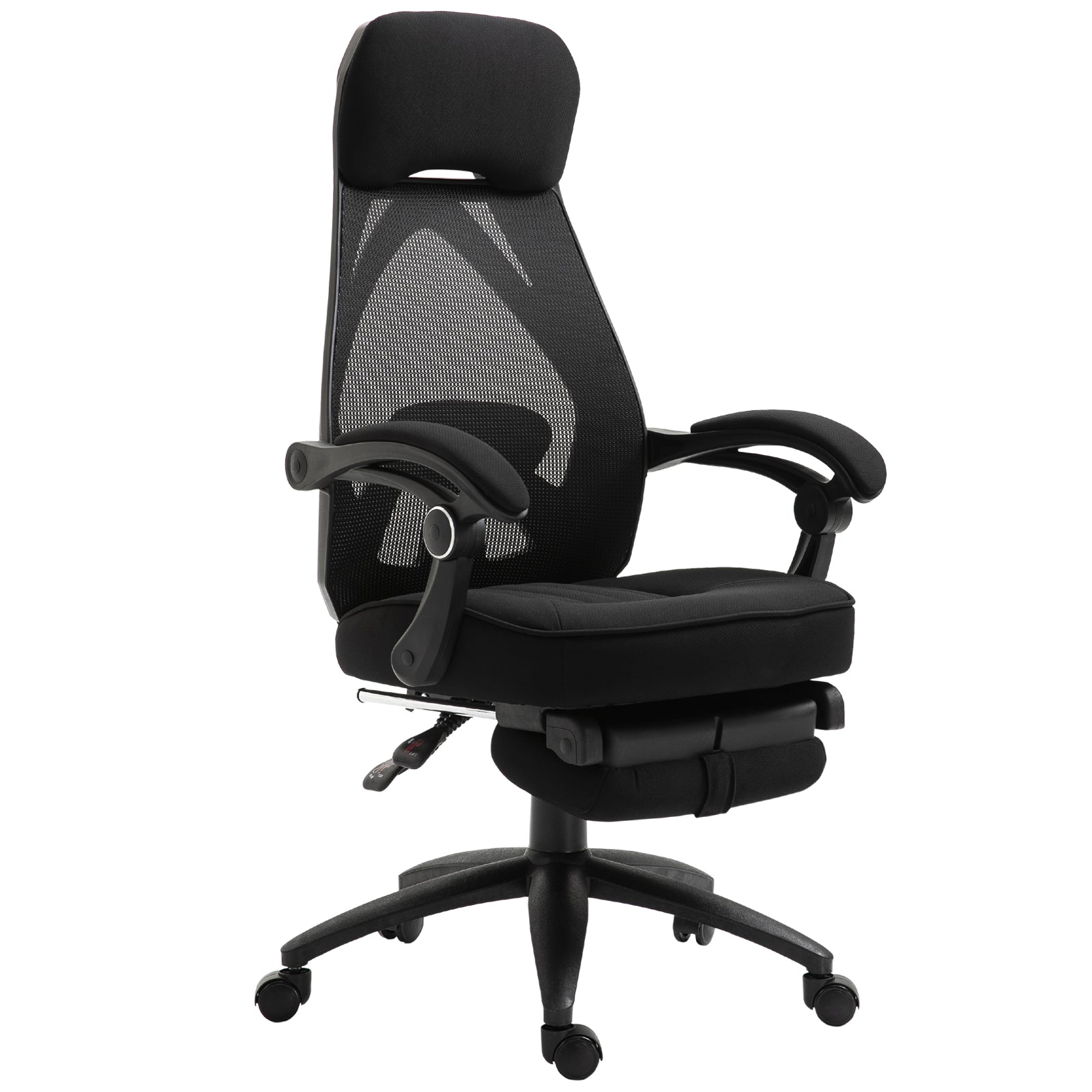 Vinsetto Office Chair with Footrest,High Back Swivel Desk Chair with Adjustable Height and Headrest for Home Office, Black