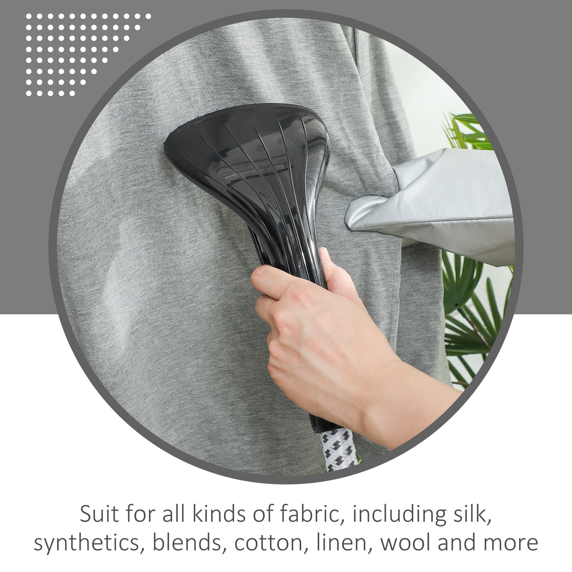 Clothes Steamer, Fabric Garment Steamer for Hanging, with Adjustable Telescopic Pole 41-110 cm, 1.4L, 1950W, 11 Level Steam Adjustment, Black