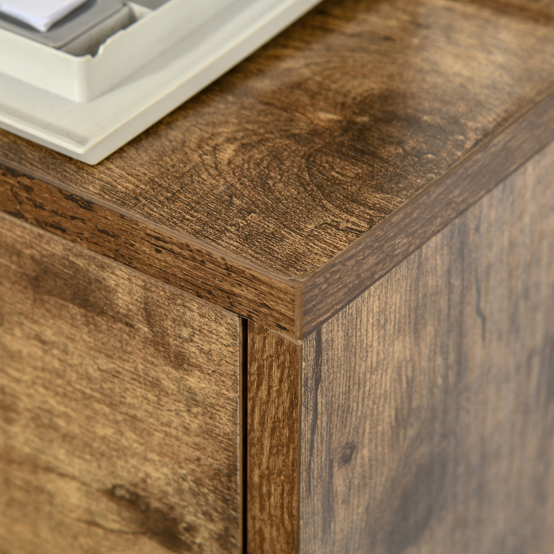 HOMCOM Mobile Filing Cabinet with 3 Drawers, Under Desk File Cabinet, Rustic Brown