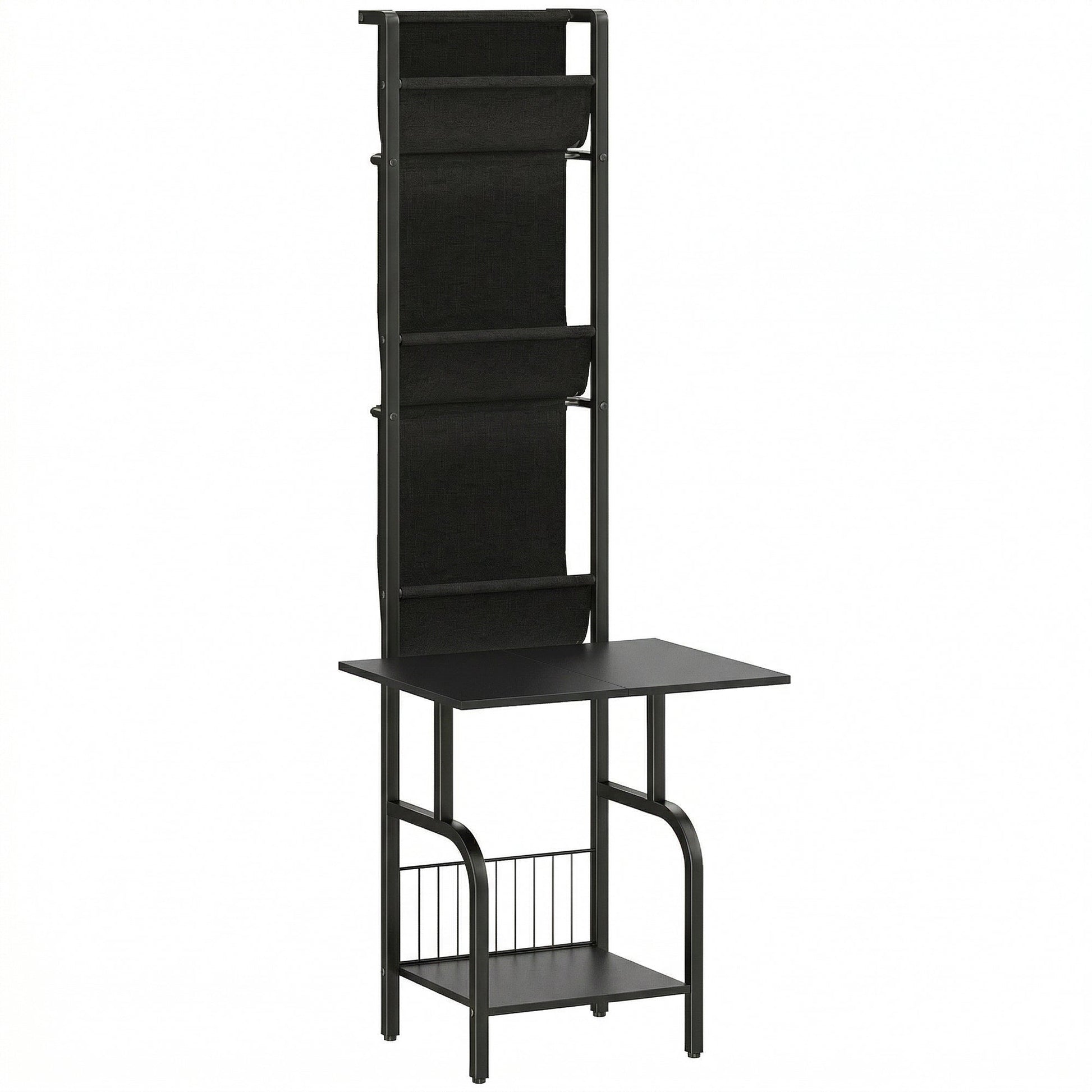 Vinyl Record Storage with Player Stand, Turntable Stand and Display Shelf, CD Storage Unit for Up to 40 CDs, Record Player Table for Living Room or Bedroom, Black