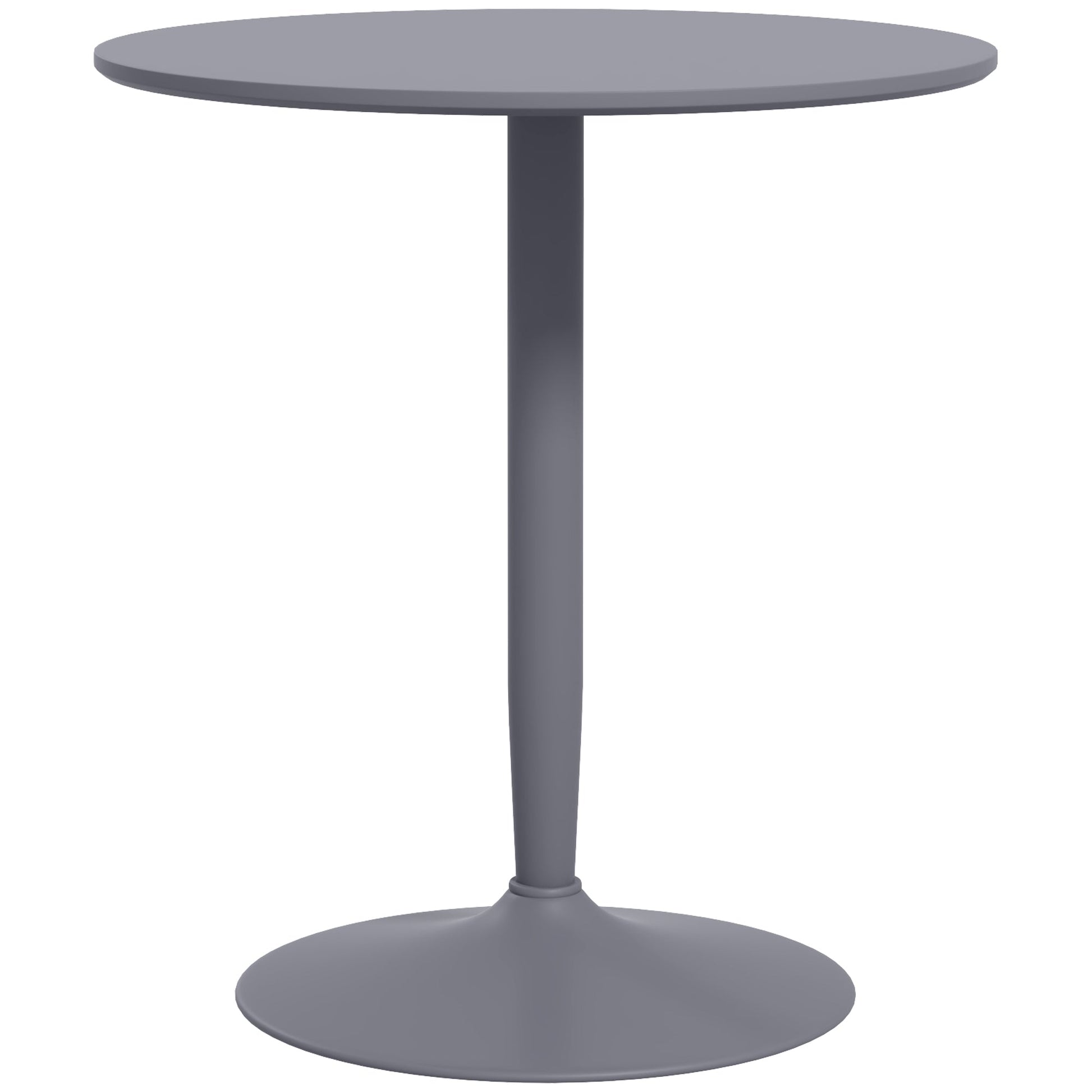 HOMCOM Round Dining Table, Modern Kitchen Table with Steel Base, Non-slip Foot Pad for Living Room, Dining Room, Grey