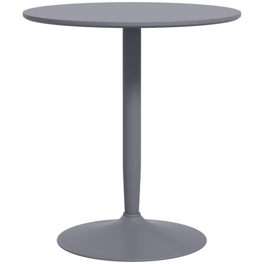 HOMCOM Round Dining Table, Modern Kitchen Table with Steel Base, Non-slip Foot Pad for Living Room, Dining Room, Grey