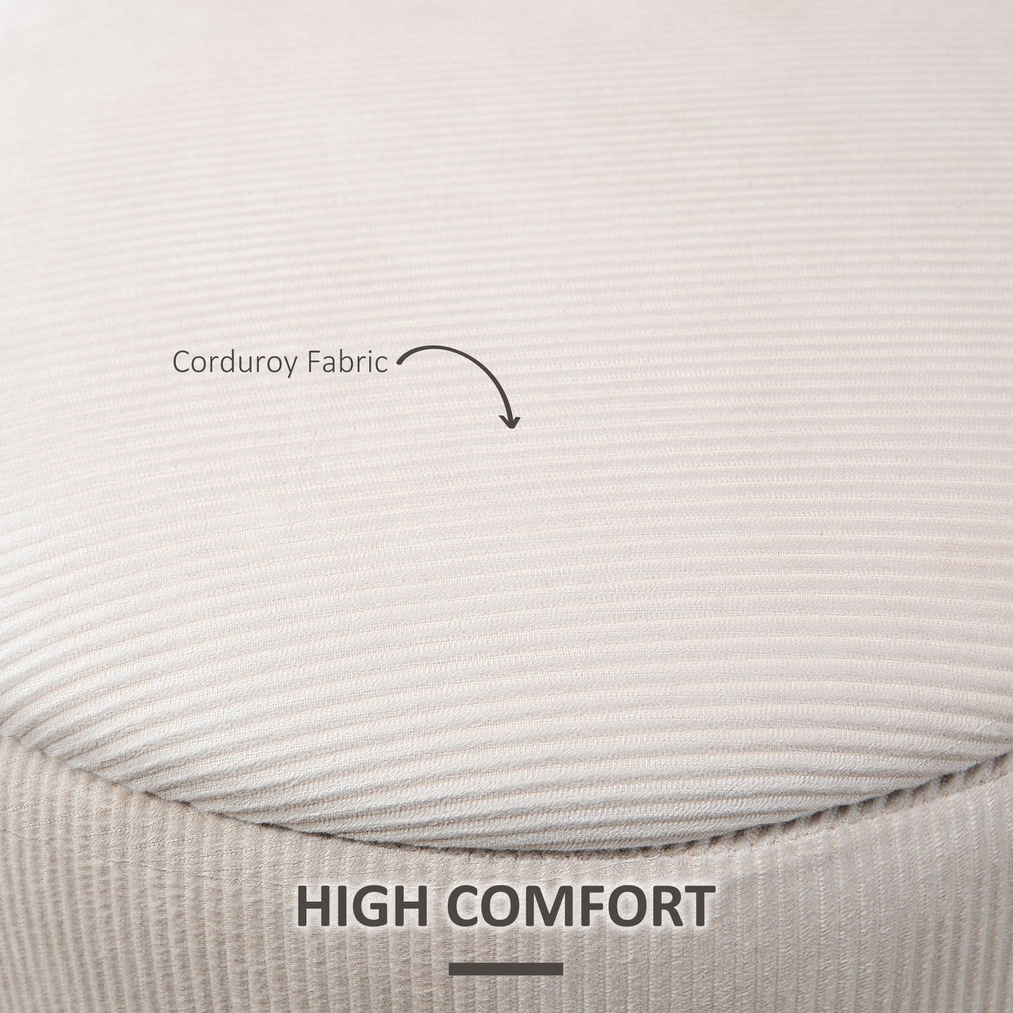 HOMCOM Modern Storage Ottoman with Removable Lid, Fabric Storage Stool, Foot Stool, Dressing Table Stool, Set of 2, Cream White