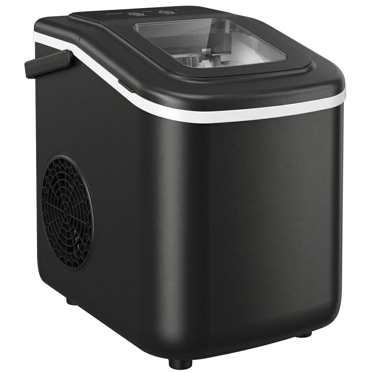 Ice Maker Machine Countertop, 12kg/24H, 9 Cubes in 7 Mins, 2 Sizes, Self-Cleaning Portable Ice Cube Maker with Handle, Scoop & Basket for Home Office Kitchen RV, Black