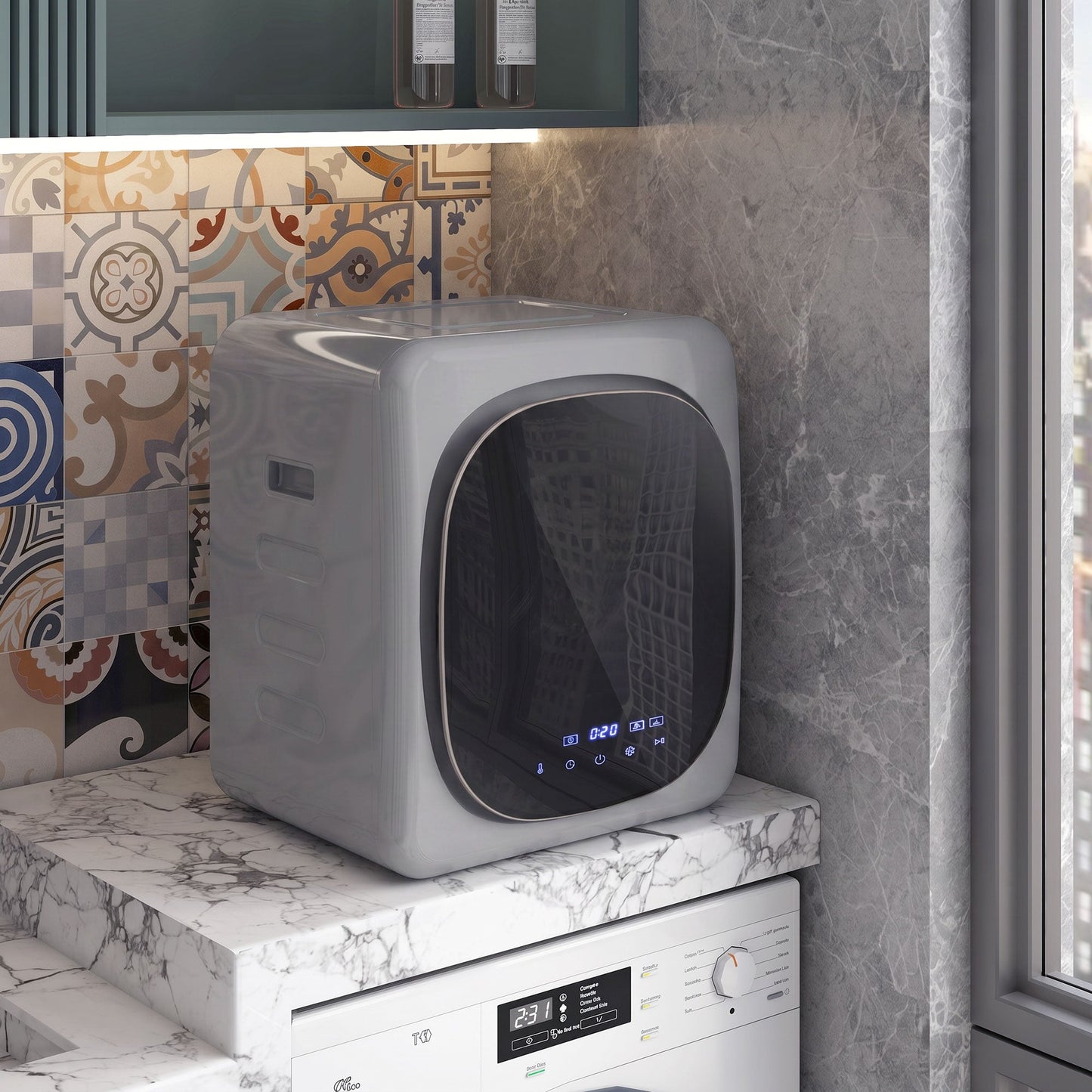 Vented Tumble Dryer, 4kg Wet Laundry/2.5kg Dry Capacity, 800W Compact Tumble Dryer with Smart Mode, Stainless Steel Drum, Freestanding Stackable Clothes Drying Machine, Silver Tone