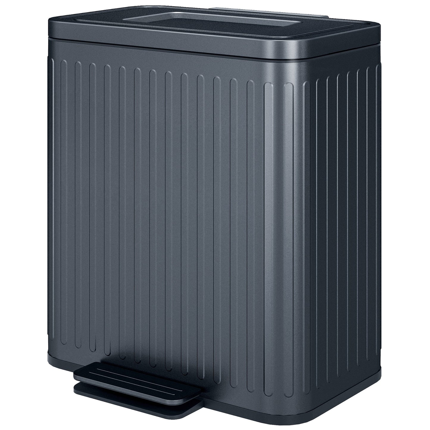 HOMCOM Dual Kitchen Bin, 2 x 20L Double Bin for Recycling and Waste, Fingerprint-proof Pedal Bin with Soft-Close Lid, Removable Inner Buckets, Black