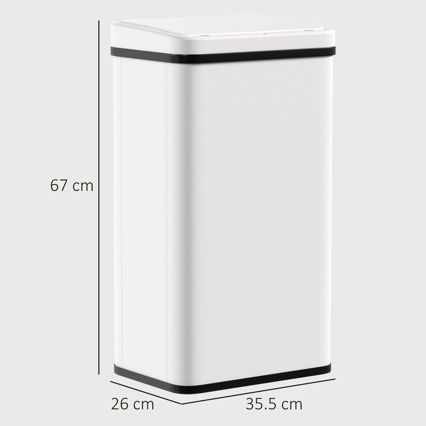 50L Sensor Bin with Quiet Soft-Close Lid, Automatic Touchless Motion Sensor Kitchen Bin with Fingerprint Resistant Stainless Steel for Hygienic Gyms, Home Office Use, White