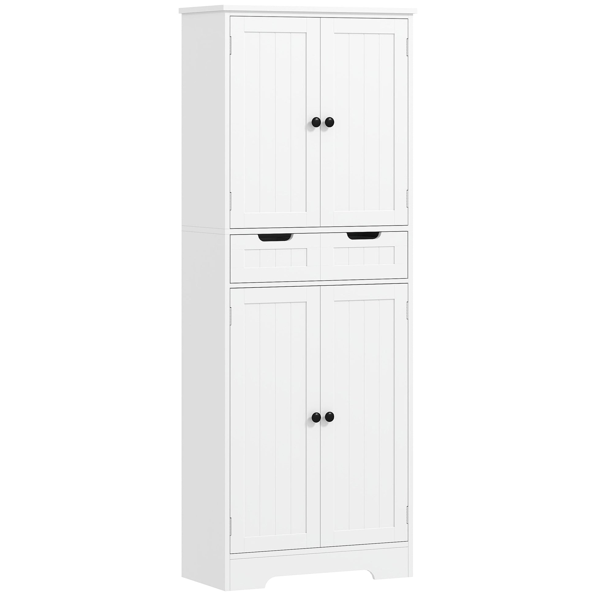 Tall Bathroom Cabinet, Freestanding Storage Cupboard, Bathroom Storage Cabinet with Drawer, Shelves and Doors, 60 x 30 x 160 cm, White