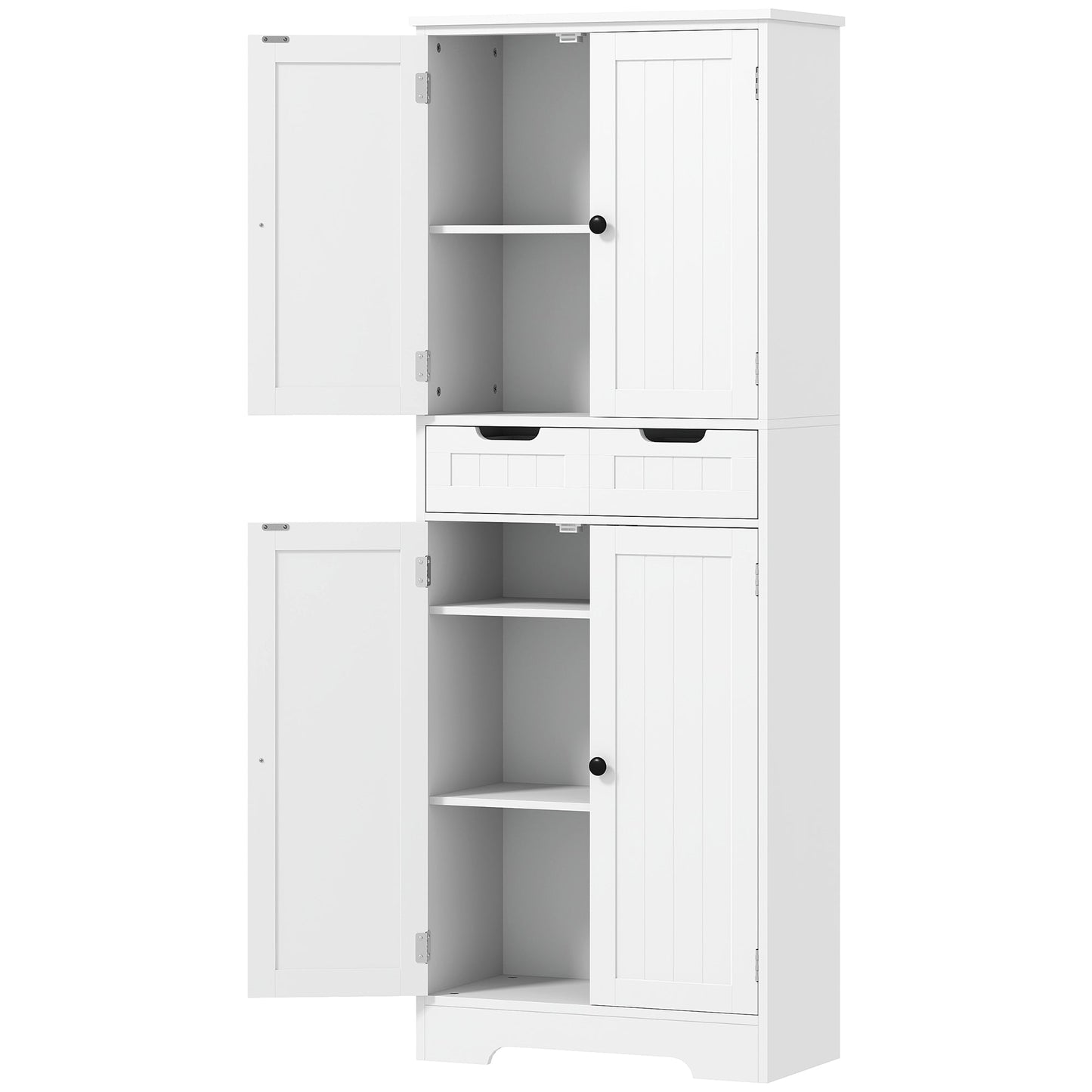 Tall Bathroom Cabinet, Freestanding Storage Cupboard, Bathroom Storage Cabinet with Drawer, Shelves and Doors, 60 x 30 x 160 cm, White