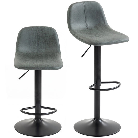 Bar Stools Set of 2, Modern Swivel Barstools, Height Adjustable Breakfast Bar Chairs with Footrest for Kitchen Island and Dining Room, Green