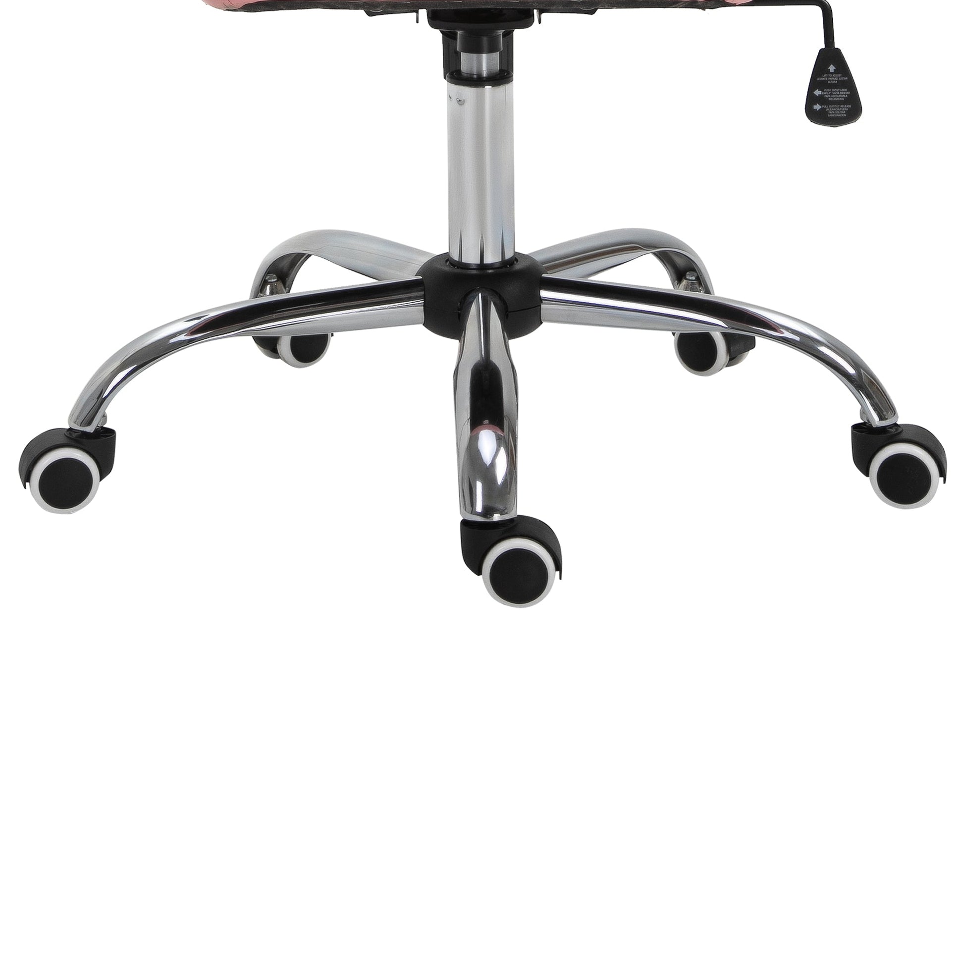 Vinsetto Office Chair, Swivel Desk Chair, PU Vanity Chair with Adjustable Height and Rolling Wheels for Home Work Study, Pink