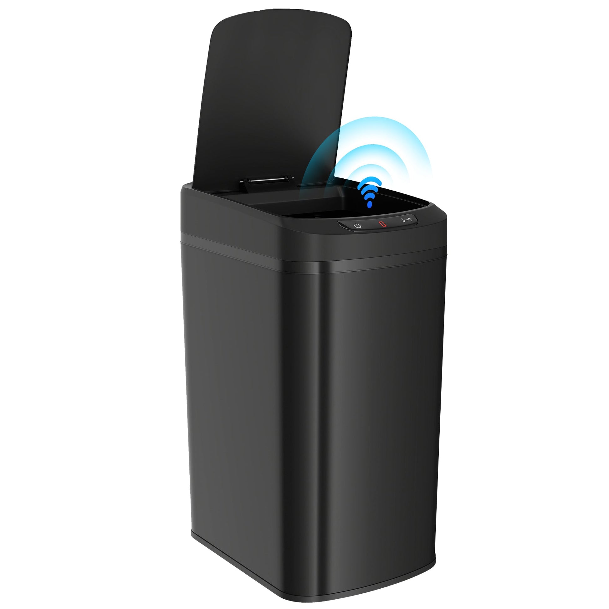 12L Sensor Bin, Automatic Touchless Motion Sensor Kitchen Bin, Compact Trash Can with Fingerprint Resistant Stainless Steel for Hygienic Gyms, Home Office Use, Black