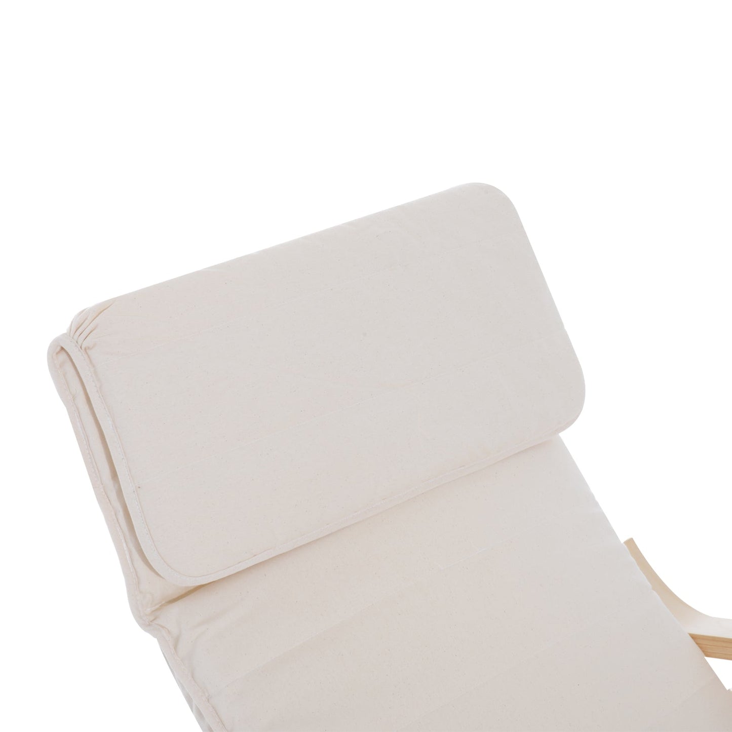 HOMCOM Rocking Lounge Chair Recliner Relaxation Lounging Relaxing Seat with Adjustable Footrest, Side Pocket and Pillow, Cream White