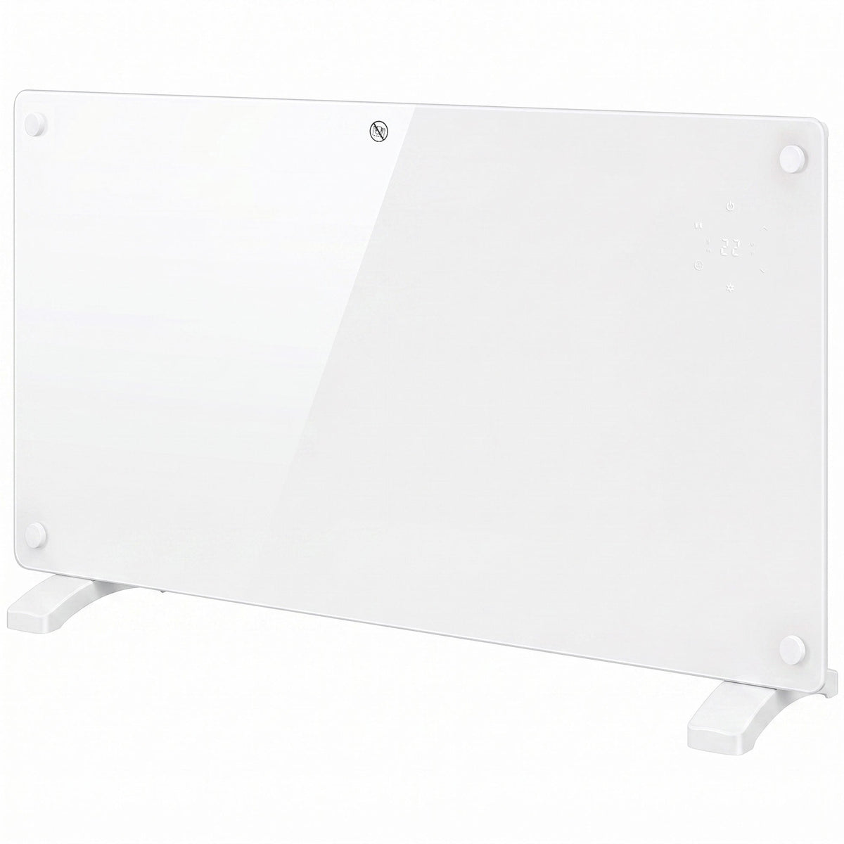 1500W Smart Glass Panel Heater Wall Mounted & Freestanding, Wifi Enabled, Works With Alexa & Google Home, Electric Heater with Weekly Timer, Open Window & Anti-Frost Mode, Thermostat, White