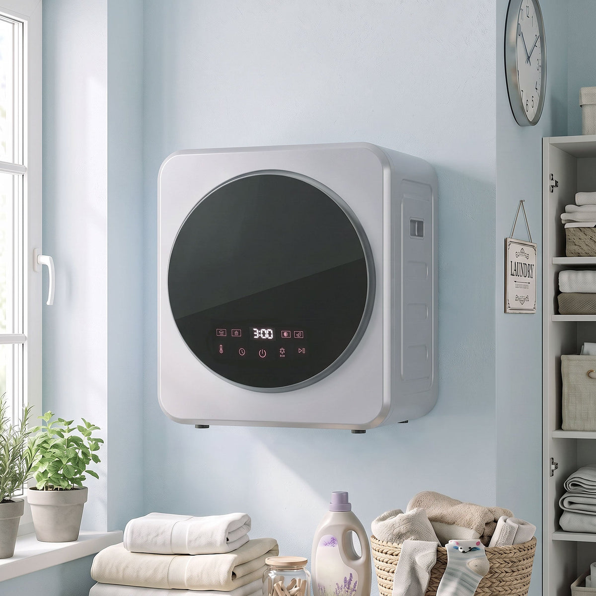Vented Tumble Dryer, 4kg Wet Laundry/2.5kg Dry Capacity, 800W Compact Freestanding Front Tumble Dryer, Timer, Portable Small Clothes Drying Machine for Apartment, Home, Dorm, RVs, Silver